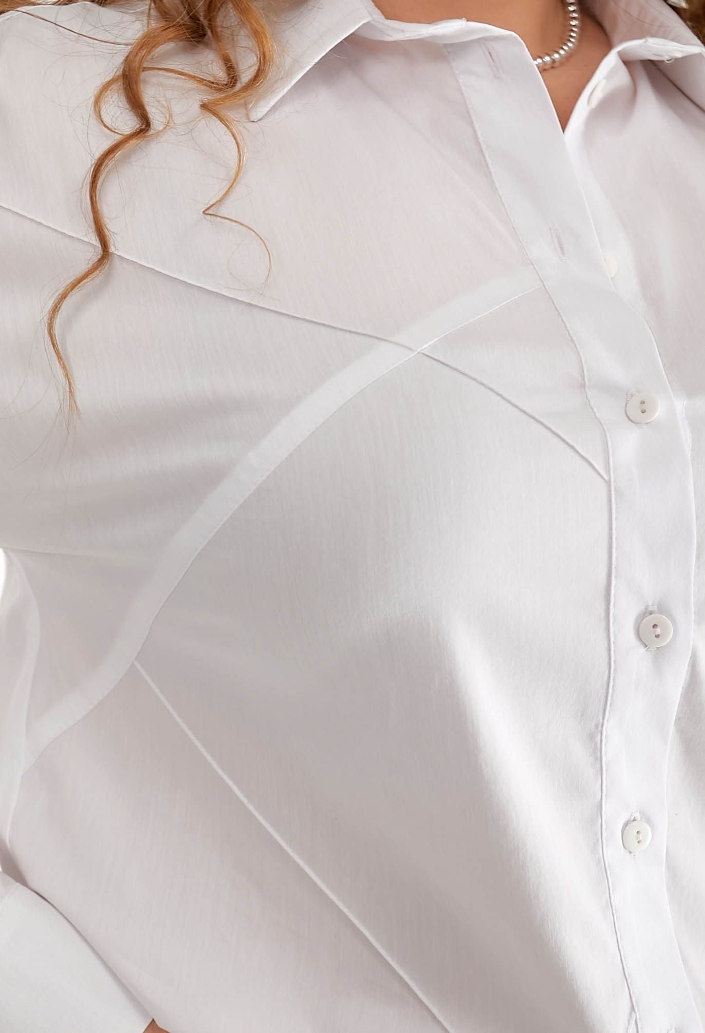 Блузка 5151 білий поплін 52(р)