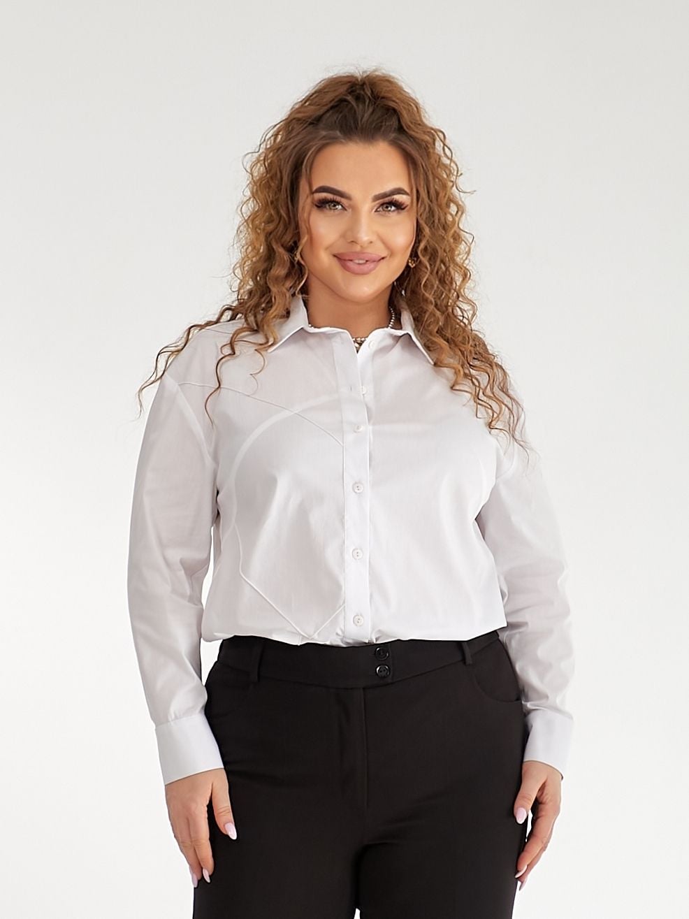 Блузка 5151 білий поплін 52(р)