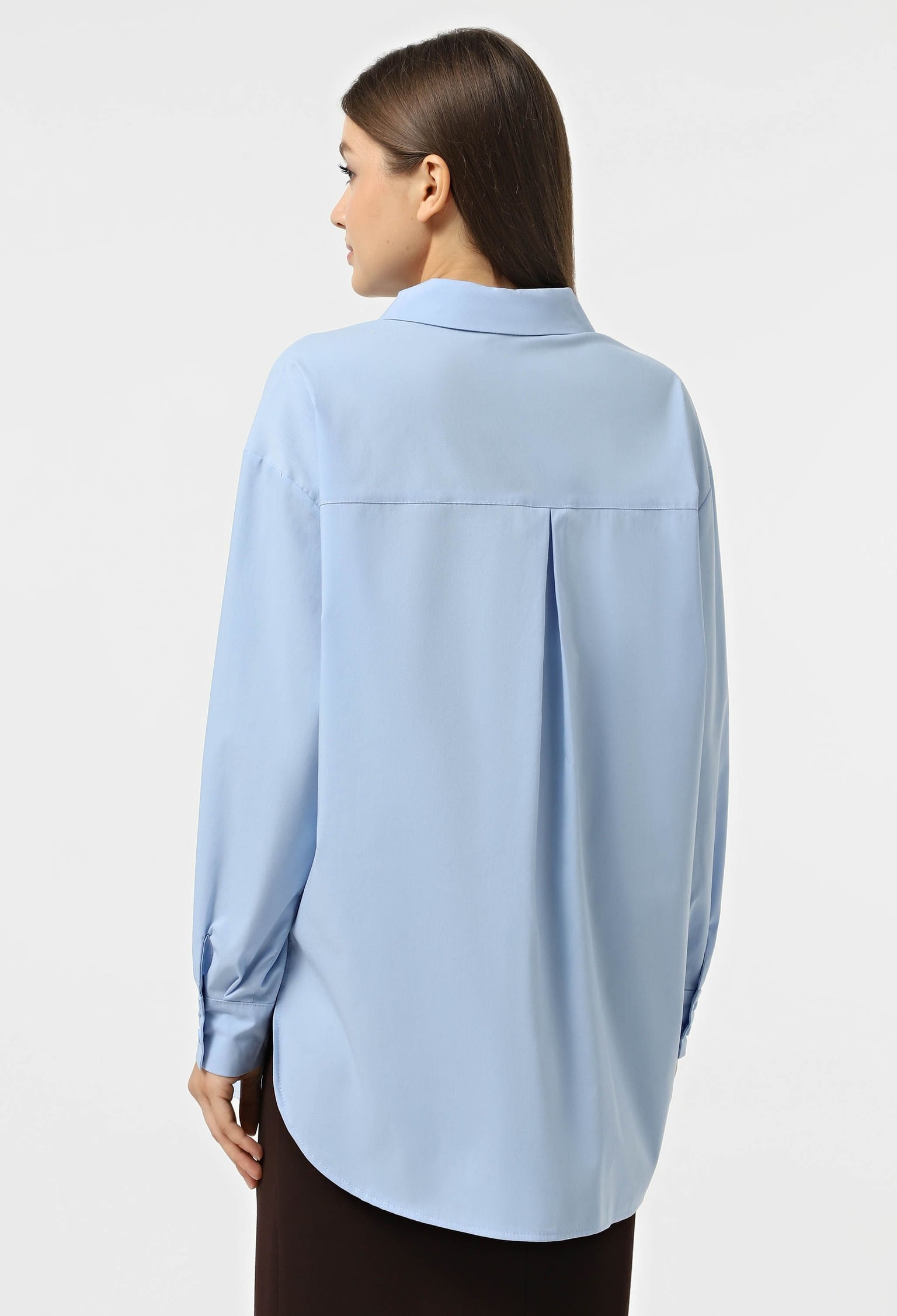 Блузка 5157 блакитний поплін 40(р)