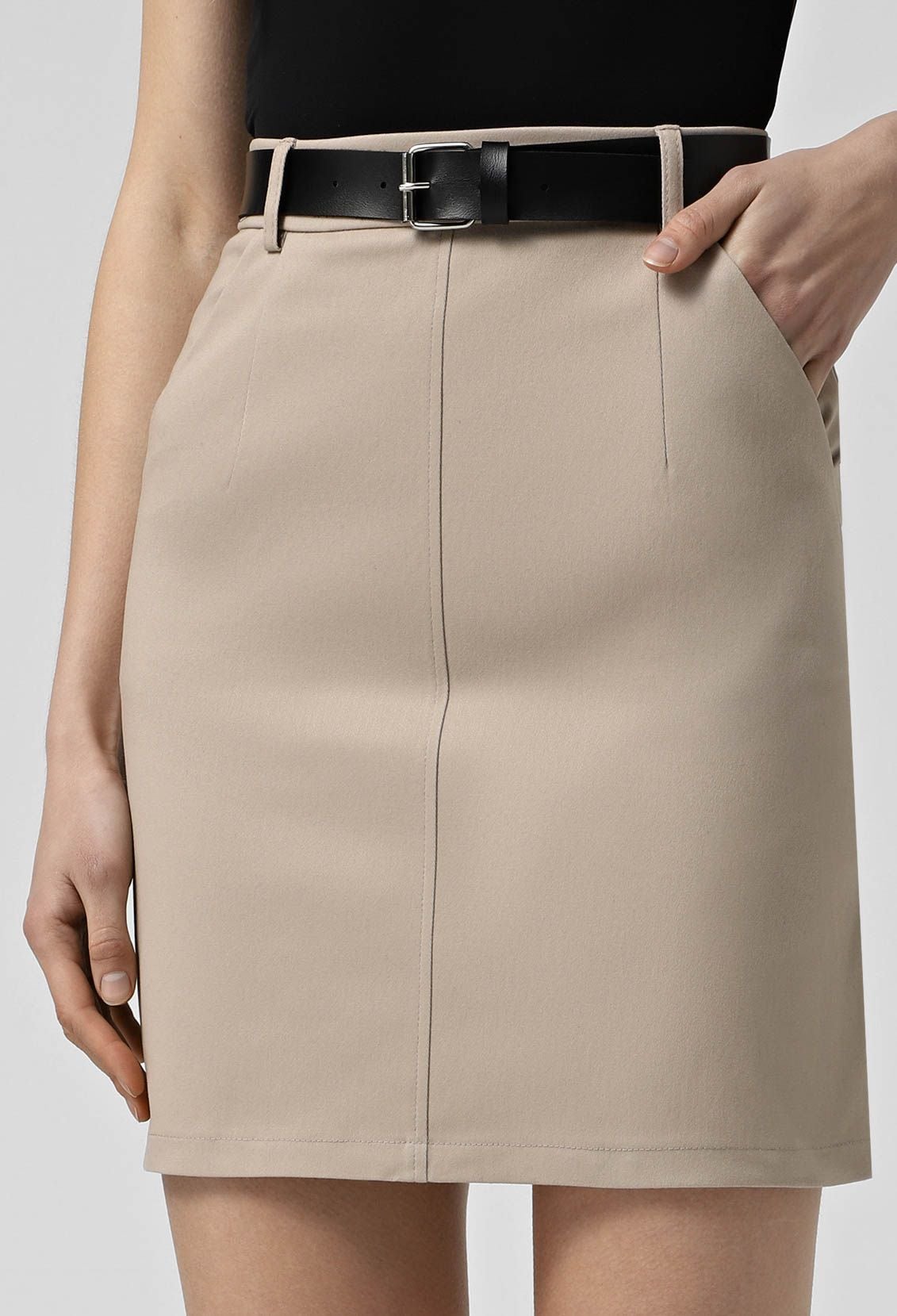 Спідниця 989-13 бежевий котон-джинс 42(р)