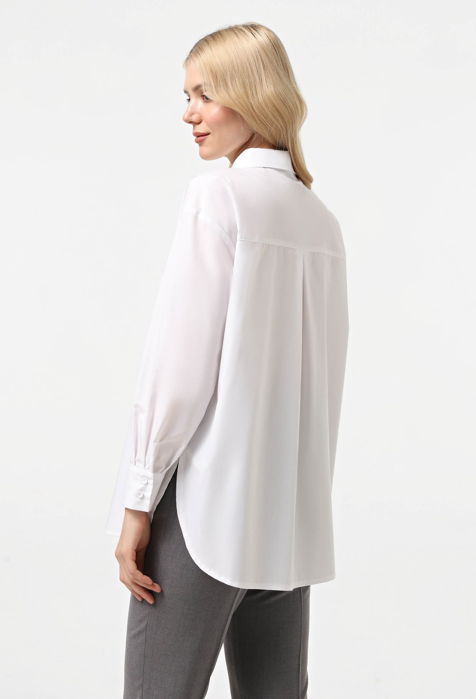 Блузка 5157-1 білий поплін 42(р)