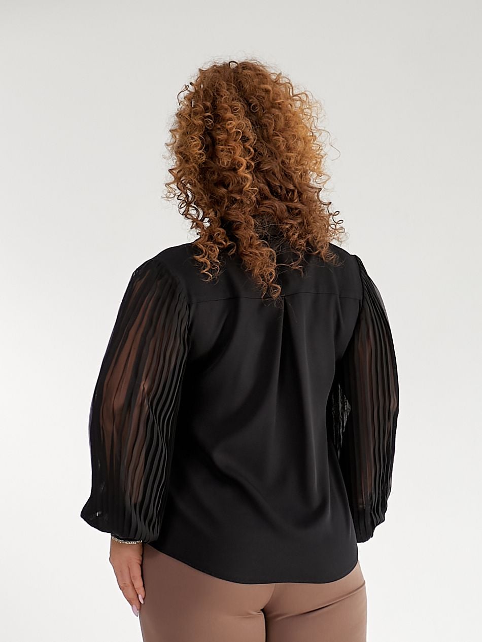 Блузка 5152 чорний креп-стрейч 46(р)