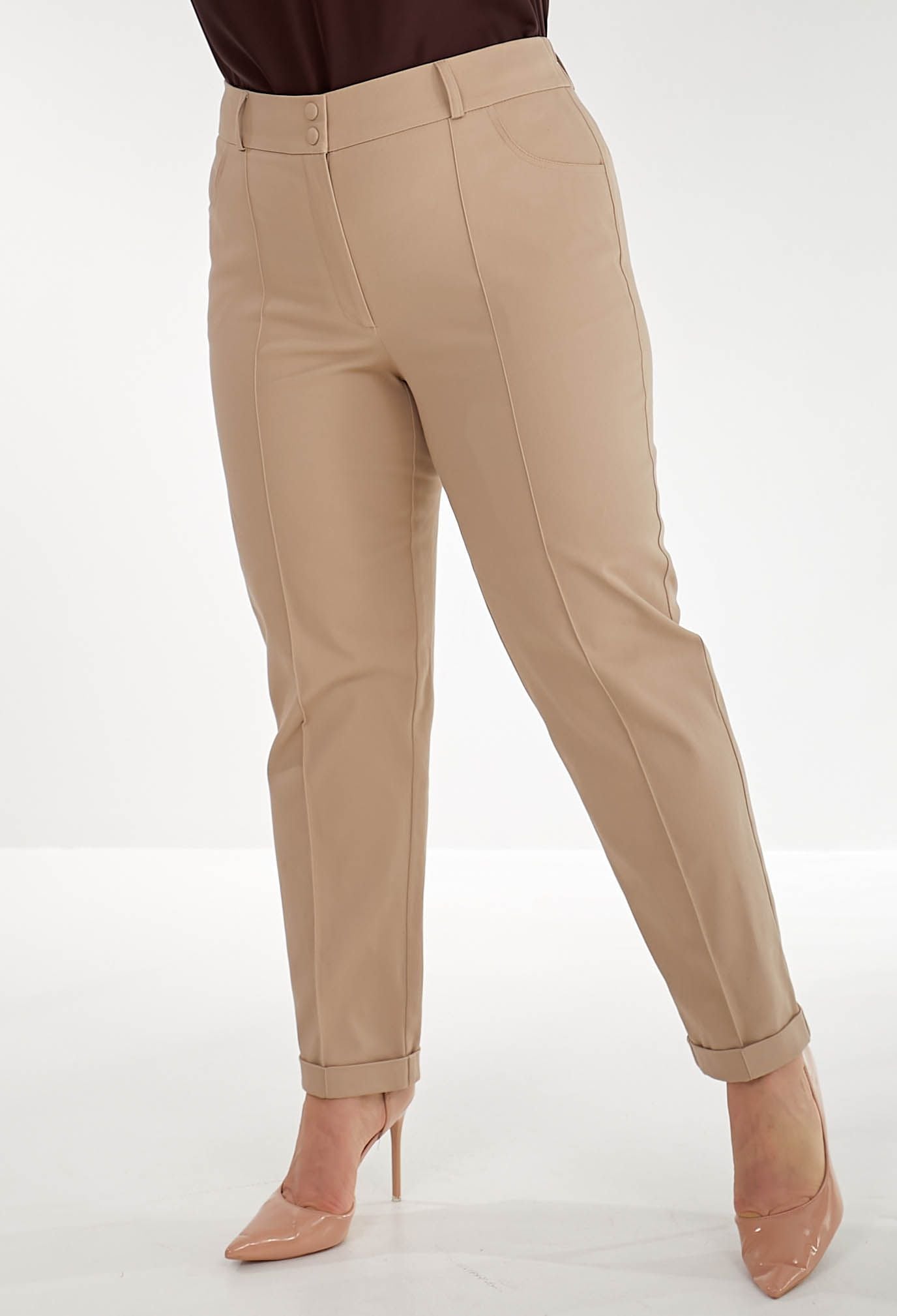 Брюки 9089 бежевий котон-джинс 44(р)