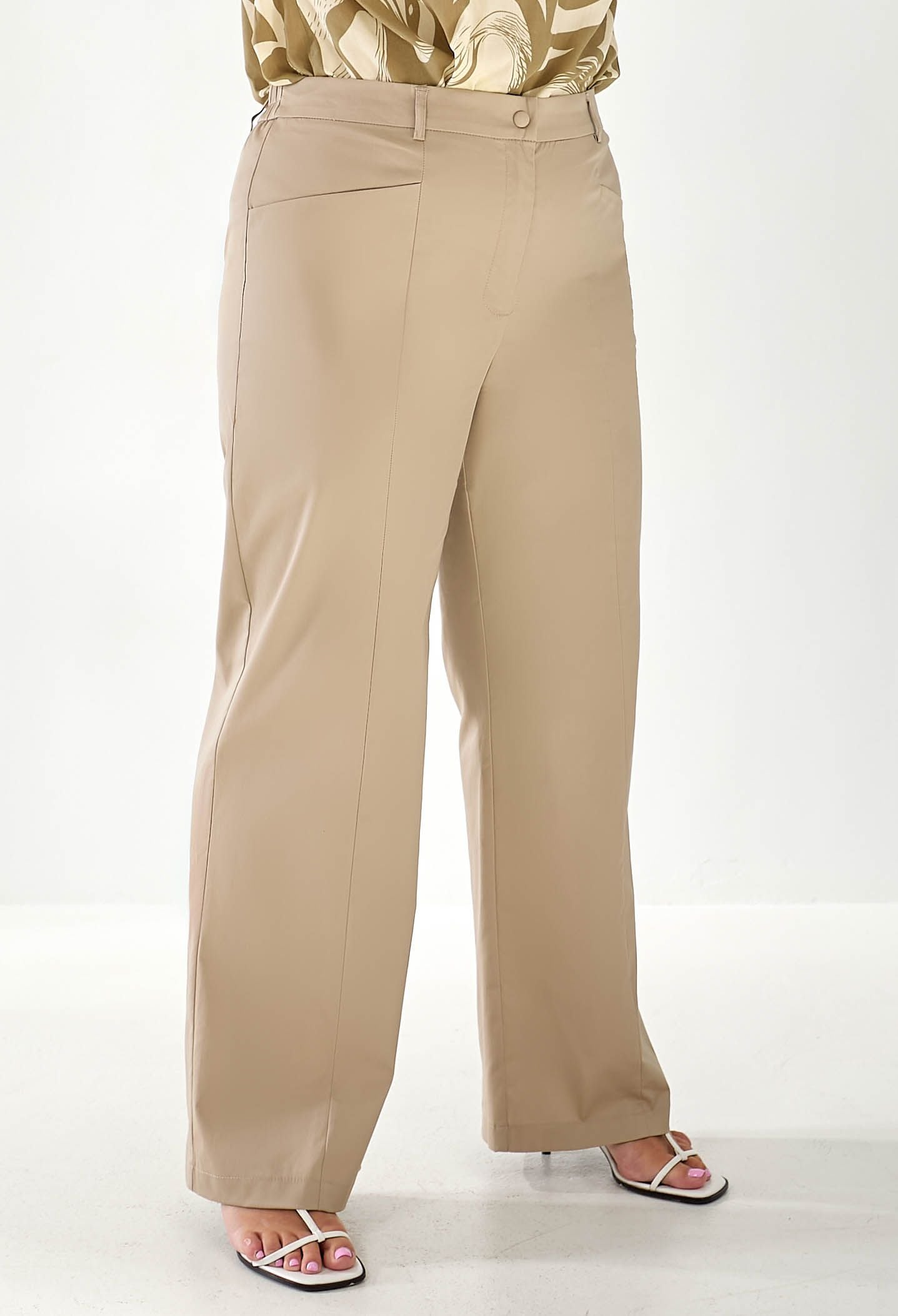 Брюки 9090 бежевий котон-джинс 50(р)