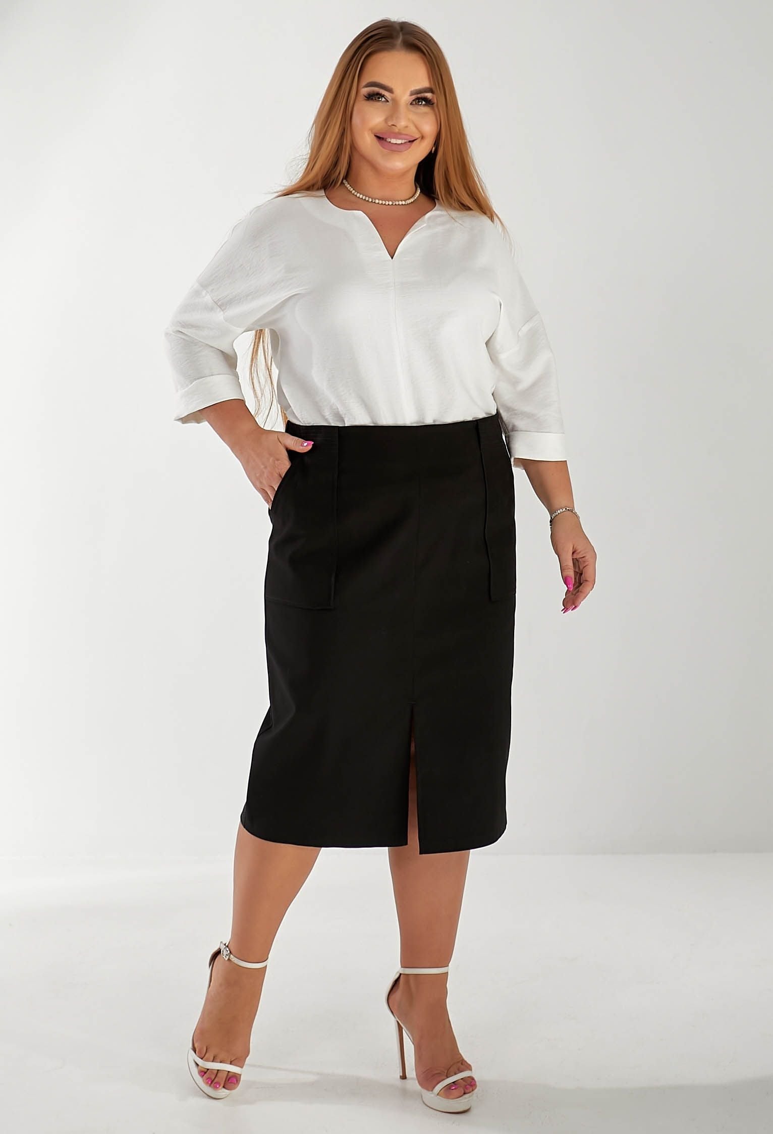 Спідниця 1323-1 чорний котон 44(р)