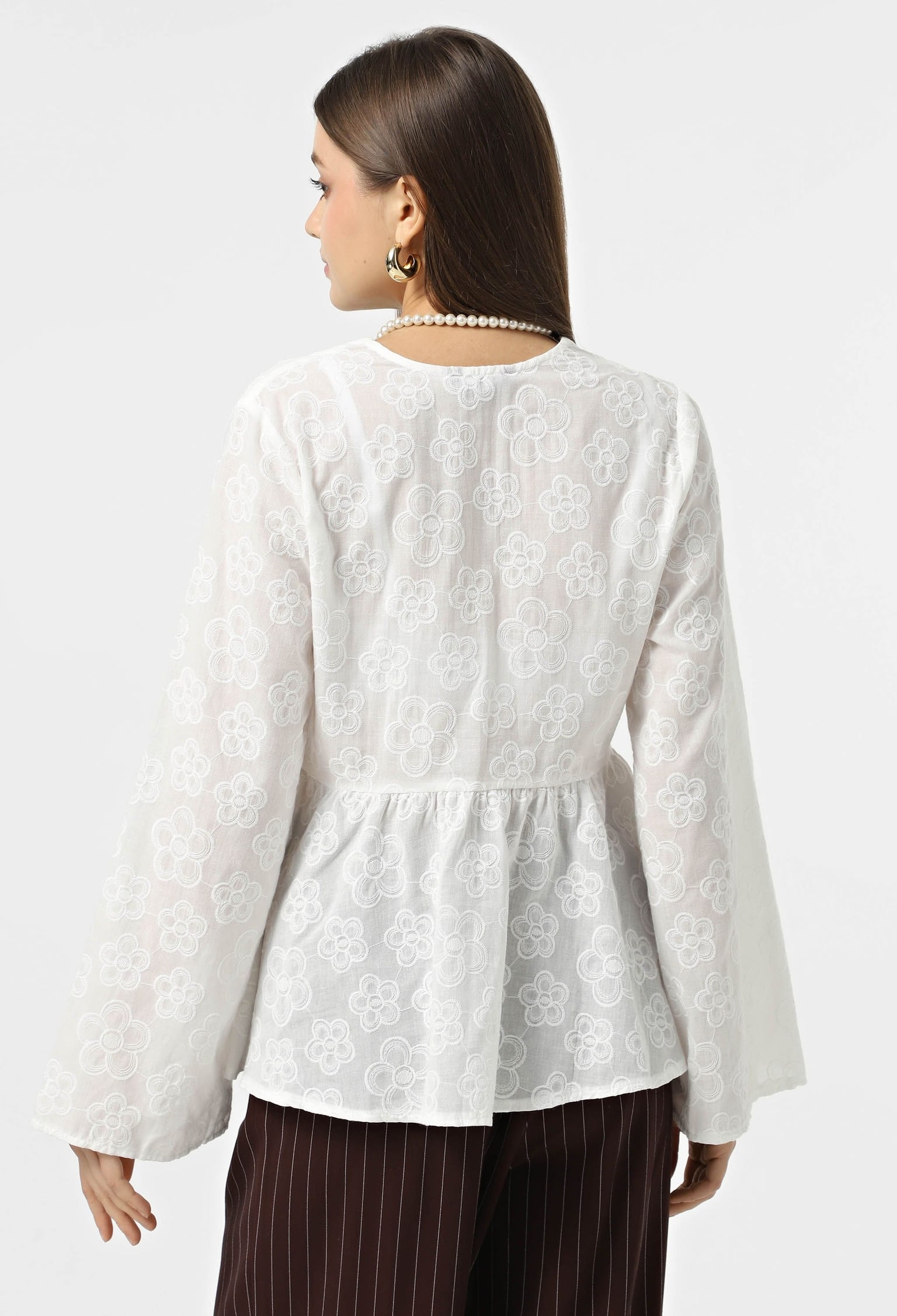 Блузка 5170 білий, принт прошва 44(р)