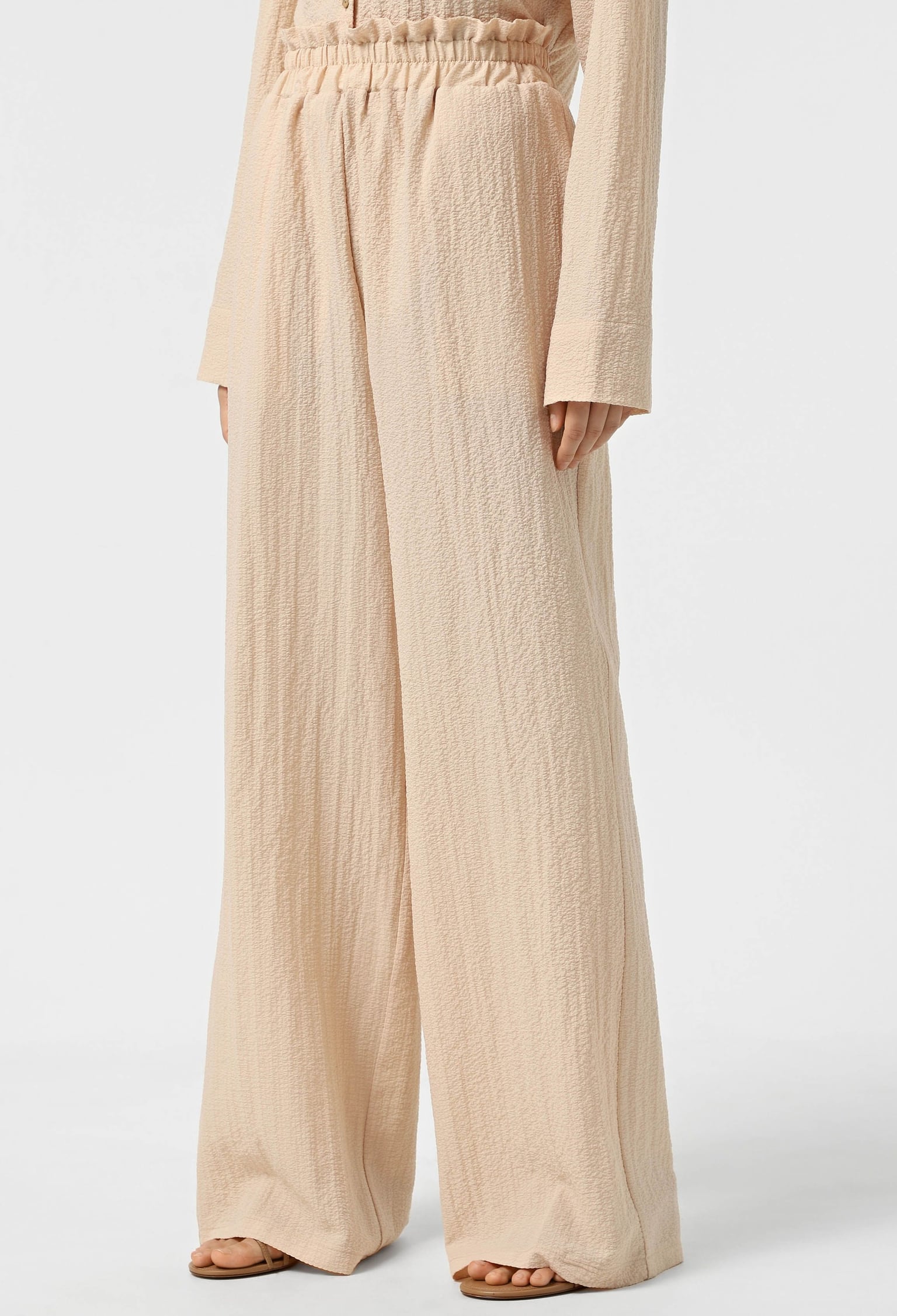 Брюки 9904 бежевий котон-жатка 38(р)