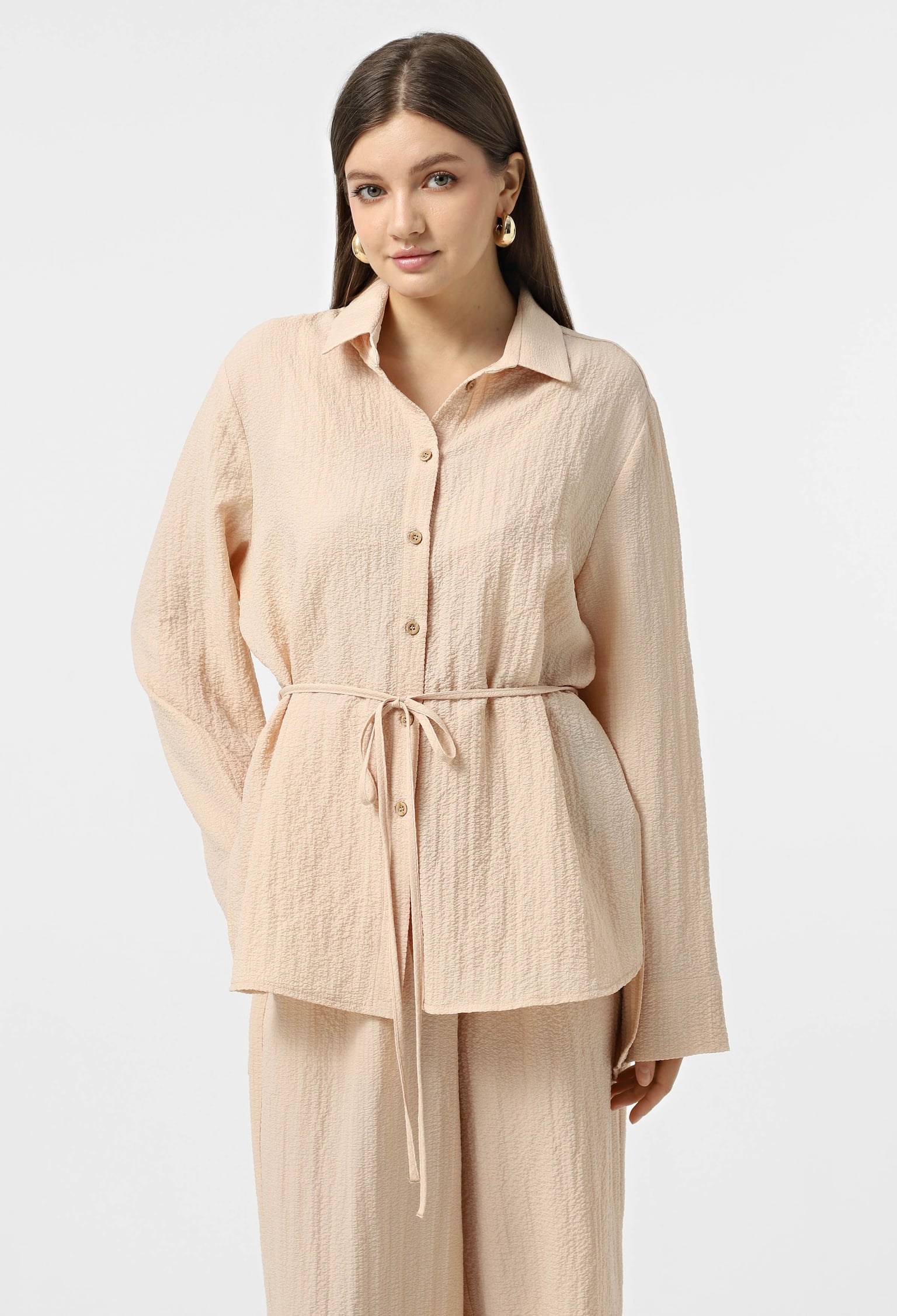 Блузка 5904 бежевий котон-жатка 38(р)