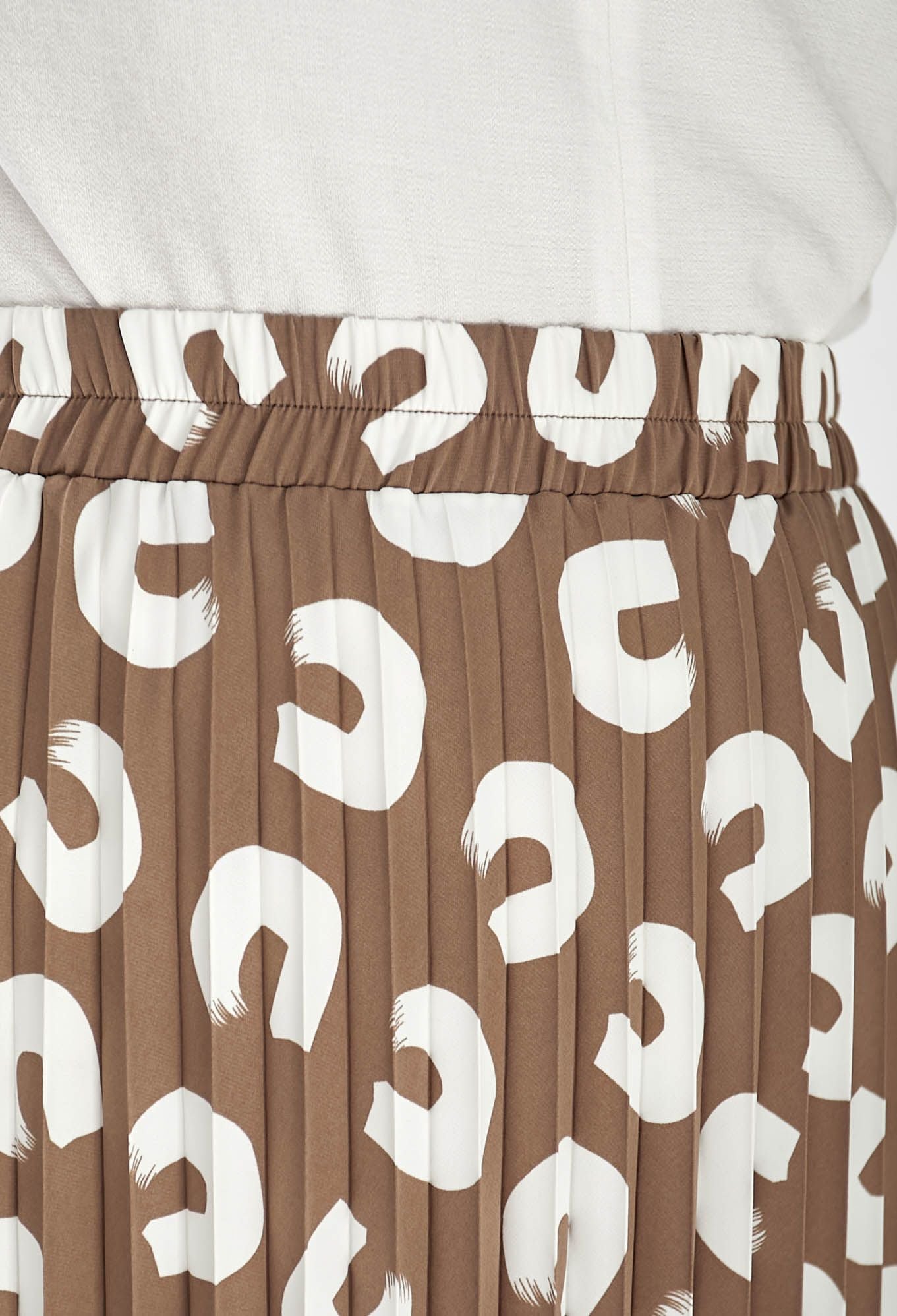 Спідниця 1063-22 капучино, принт костюмка, плісе 44(р)