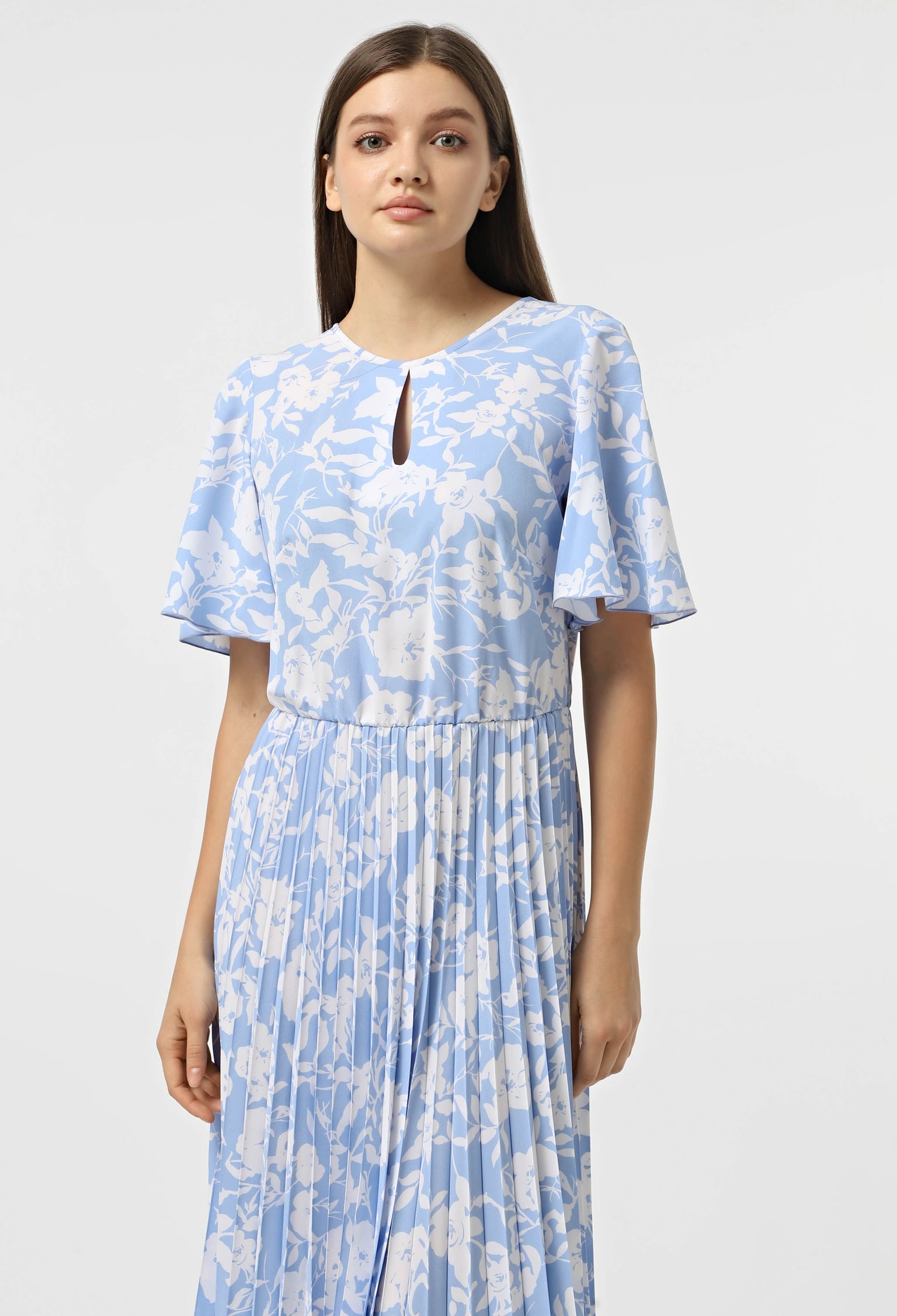 Плаття 7080-5 блакитний, принт софт 42(р)