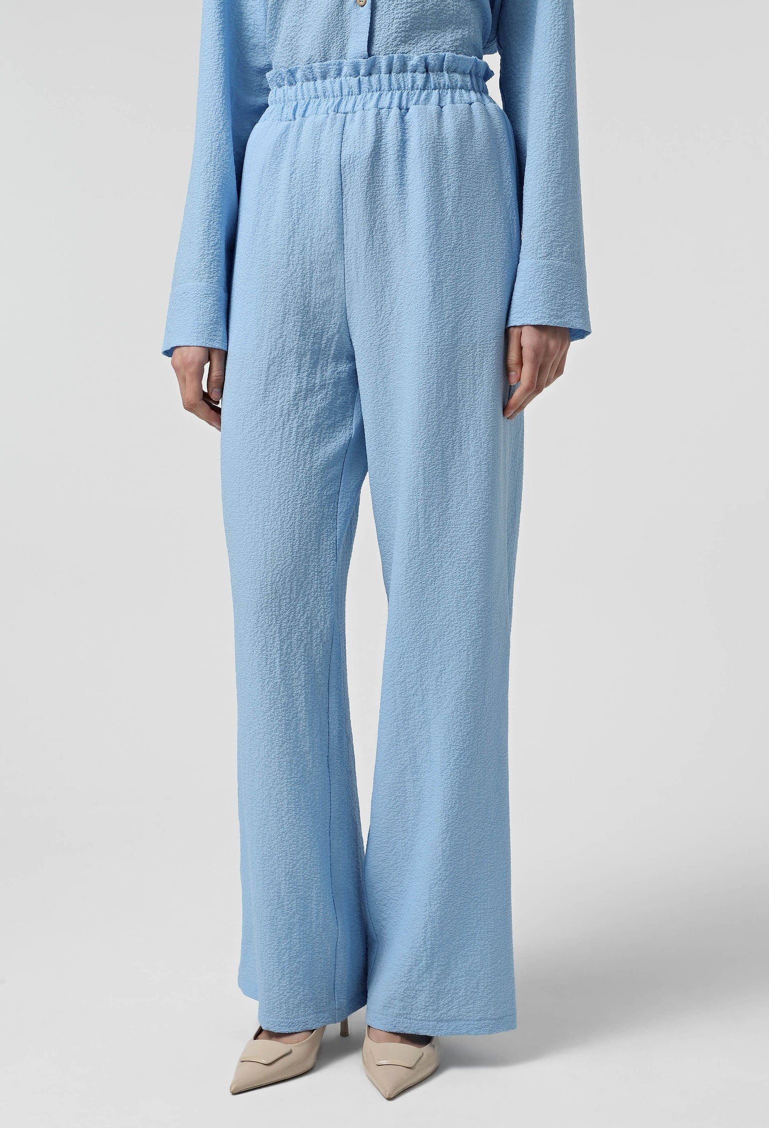 Блузка 5904-1 блакитний котон-жатка 40(р)