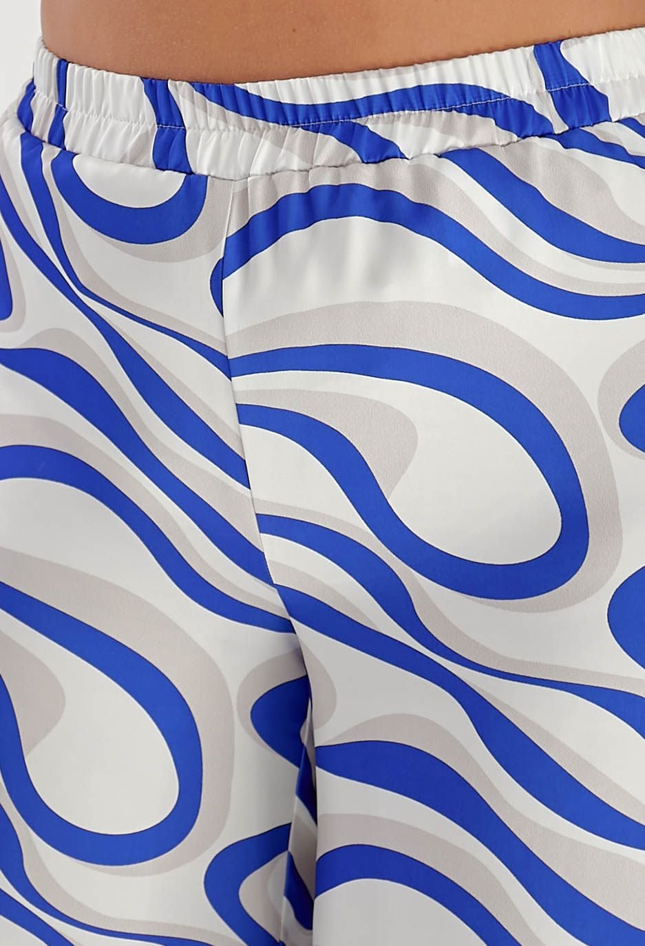 Брюки 9909-1 синій, принт шовк-армані 50(р)