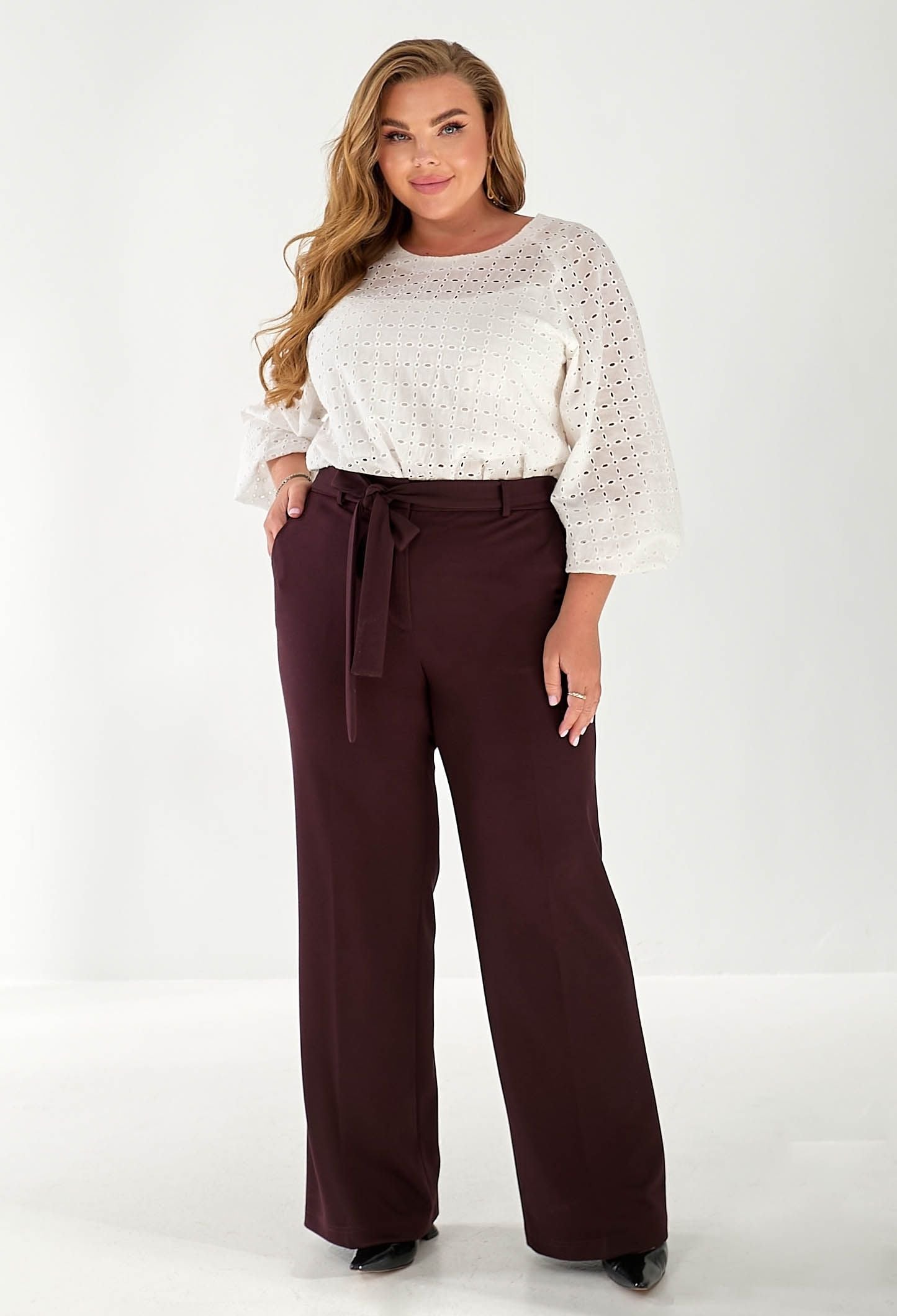 Брюки 9041-1 марсала трикотаж 48(р)