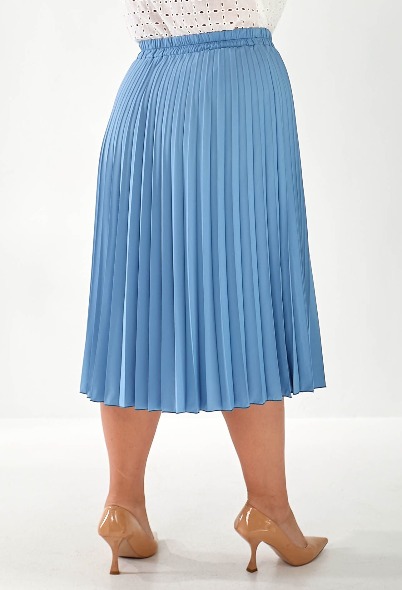 Спідниця 1063-24 сіро-блакитний софт плісе 50(р)