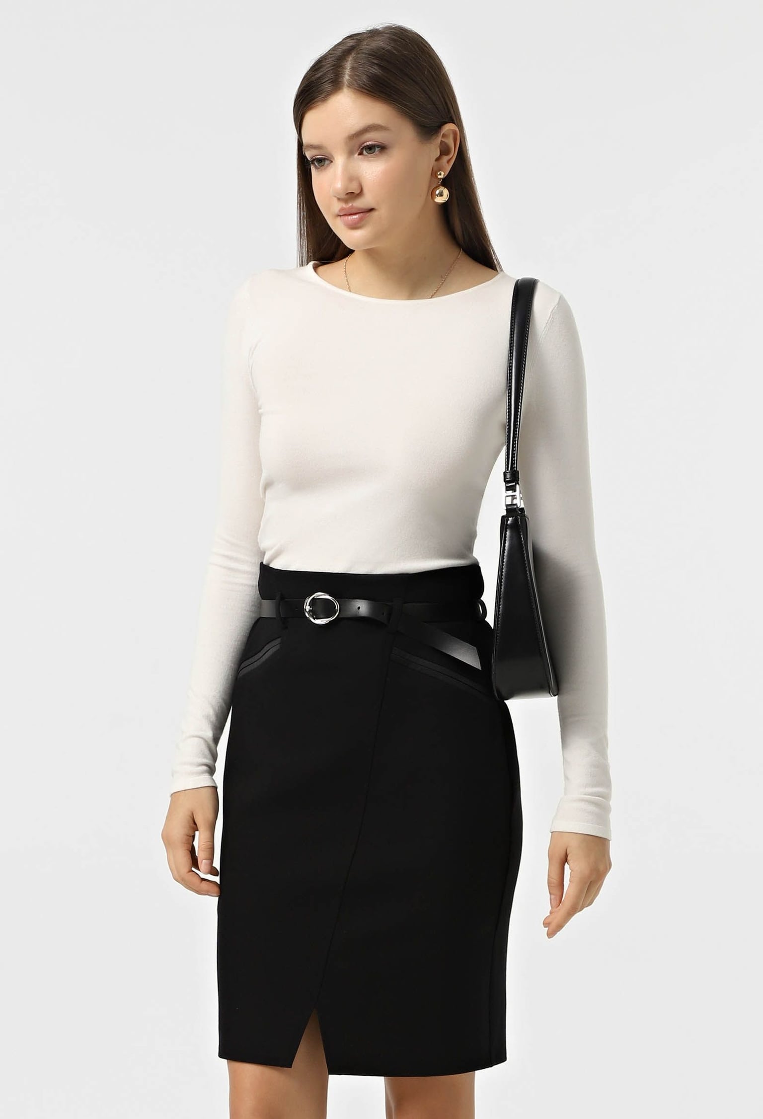 Спідниця 1488 чорний трикотаж-алекс 40(р)