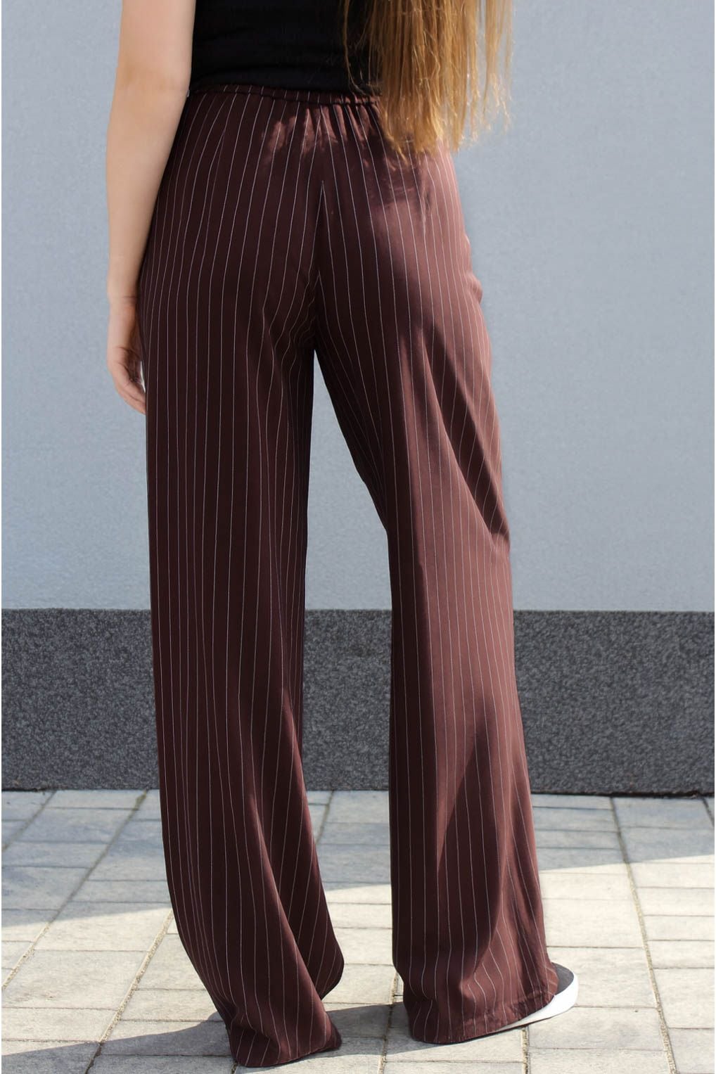 Брюки 9912-2 шоколадний тіар-смужка 38(р)