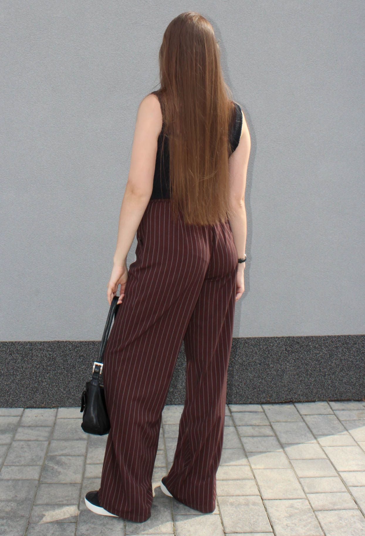 Брюки 9912-2 шоколадний тіар-смужка 38(р)