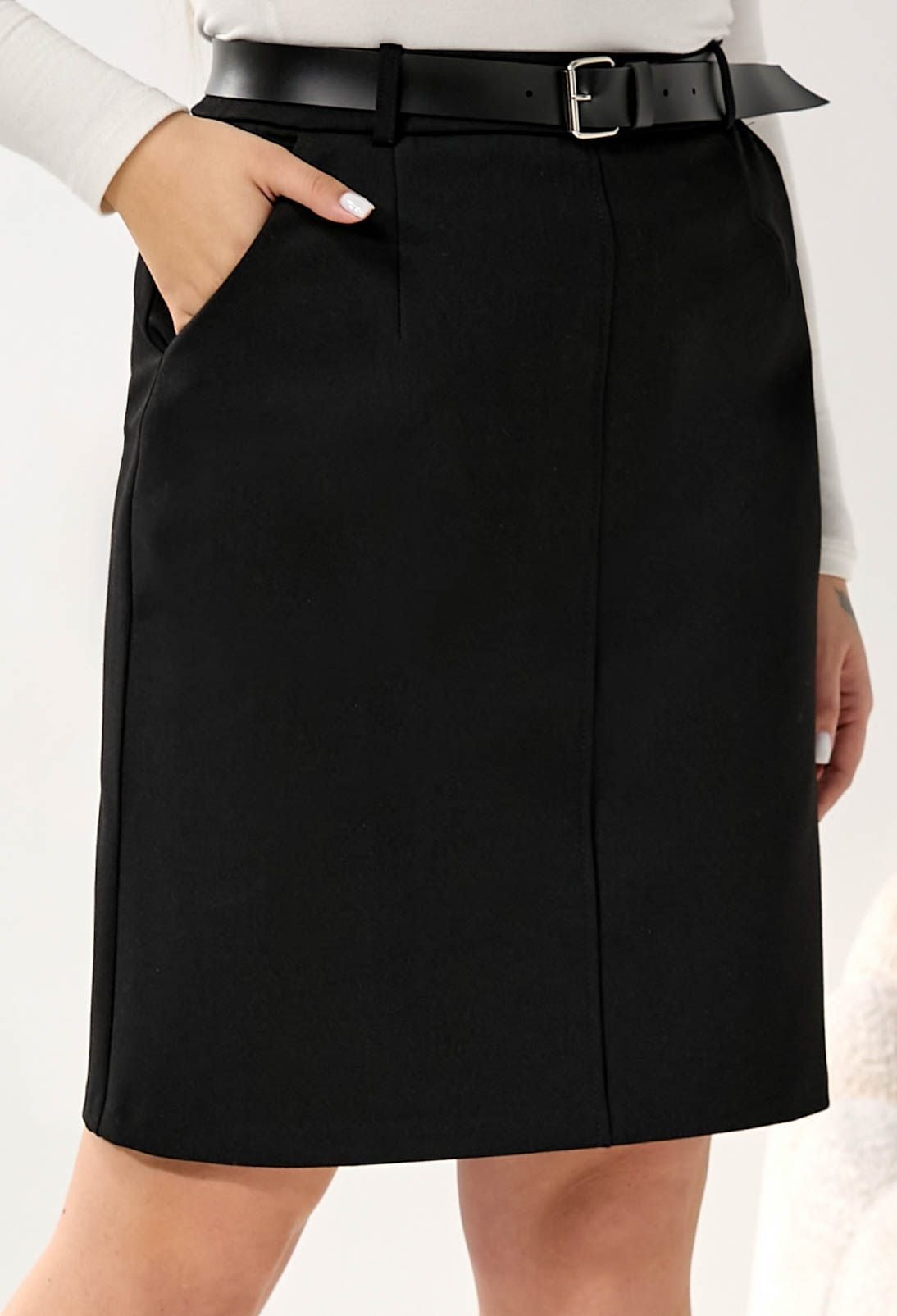 Спідниця 1066-15 чорний трикотаж 44(р)