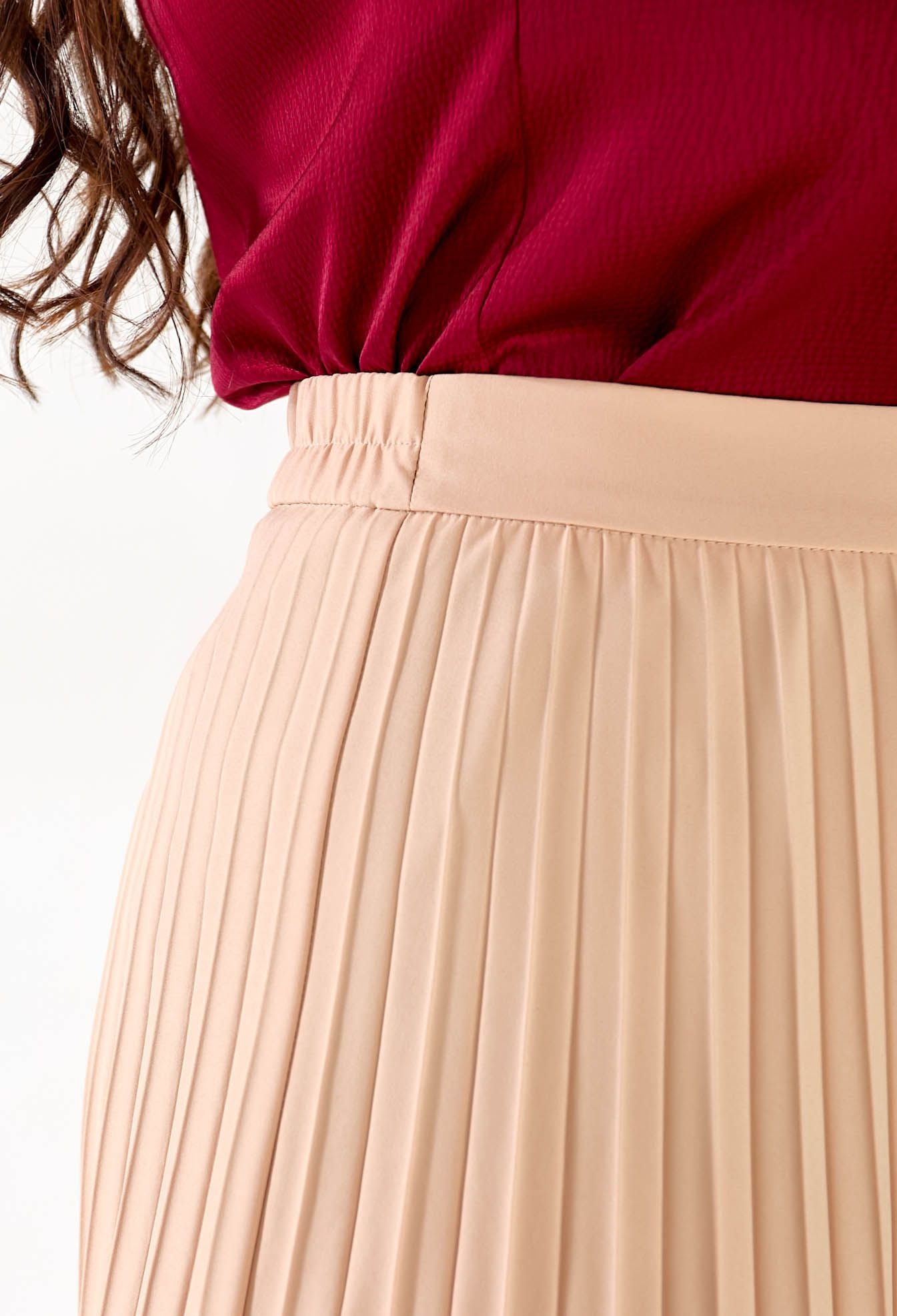 Спідниця 1308-8 бежевий тіар, плісе 48(р)