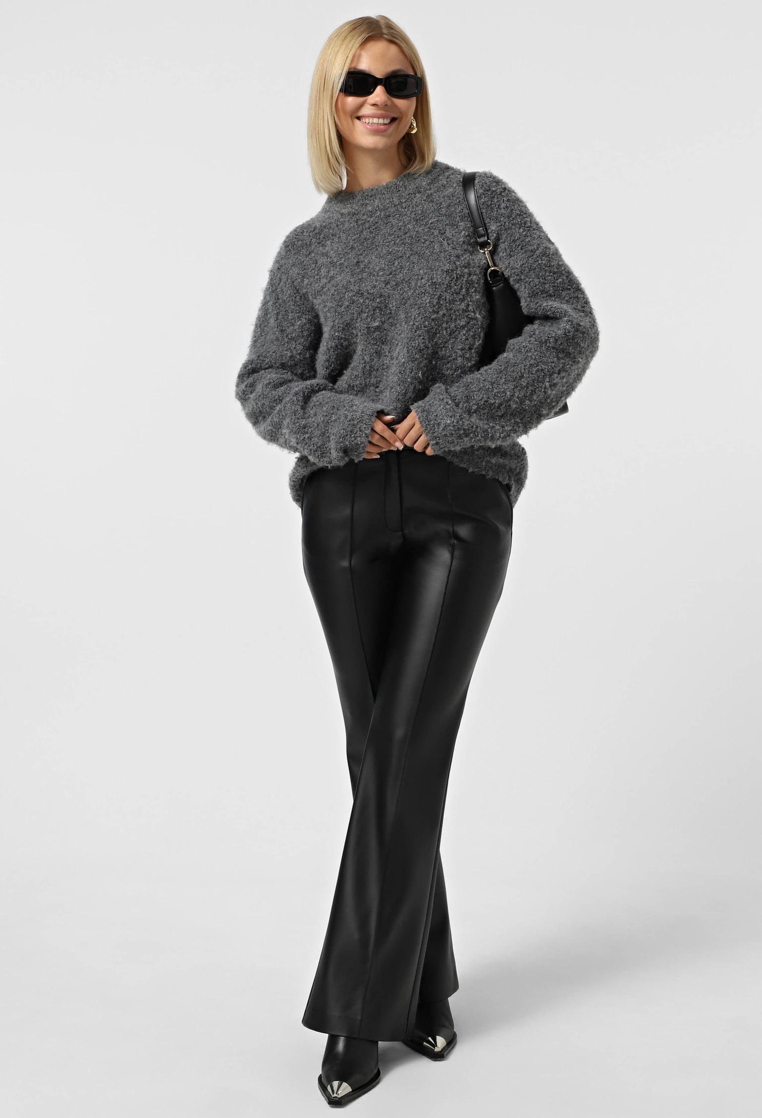 Брюки 9095-2 чорний шкіра на замші 36(р)