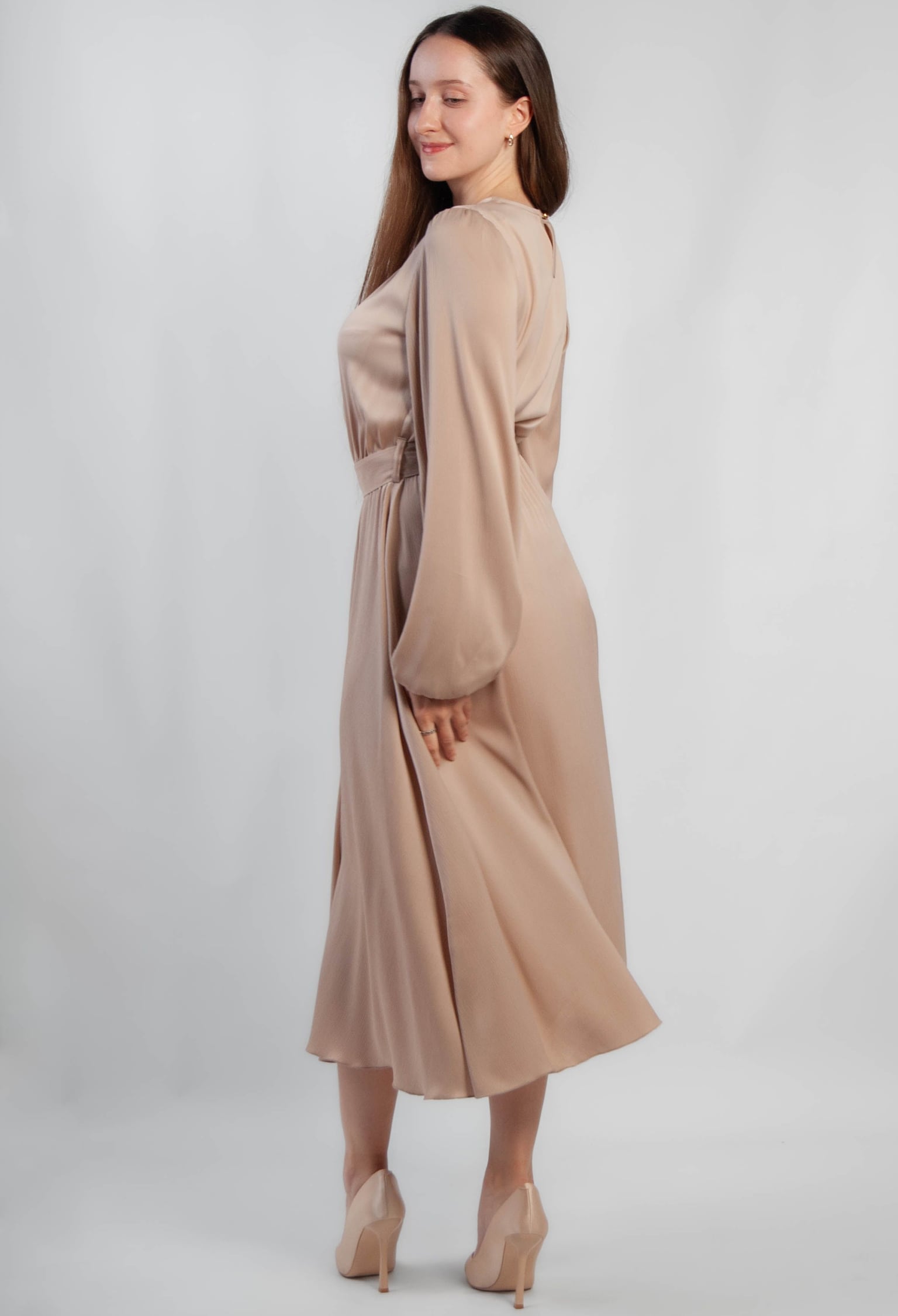 Плаття 7199 бежевий шовк-жатка 38(р)