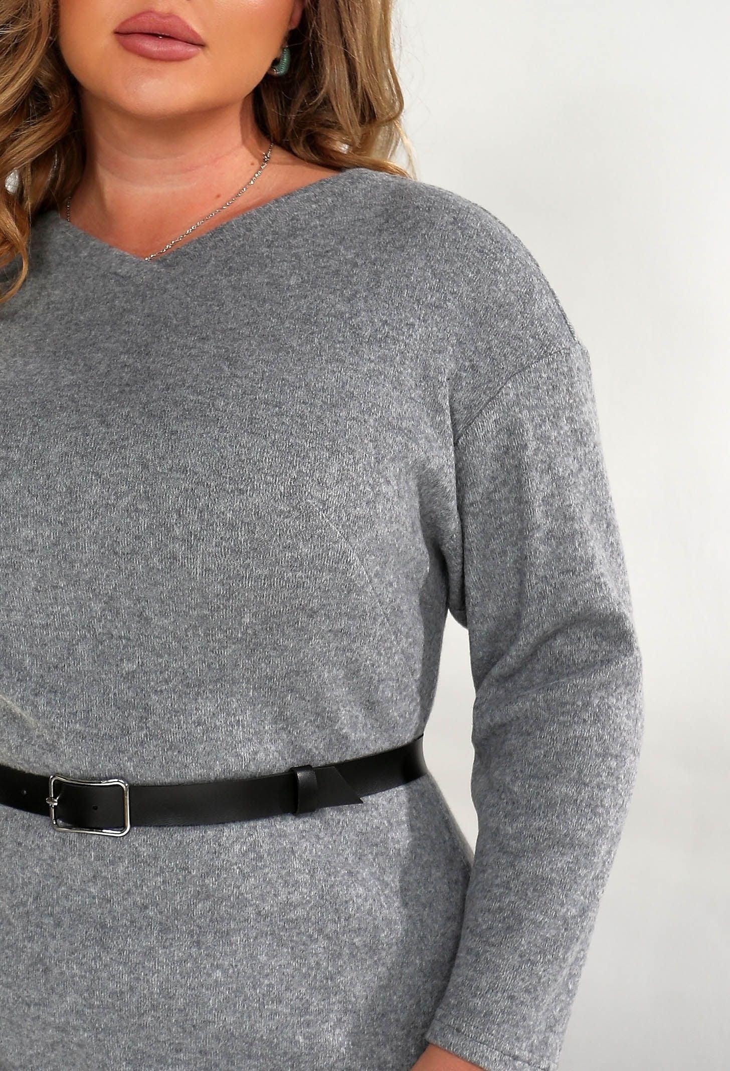 Плаття 7140-3 сірий трикотаж-ангора 48(р)