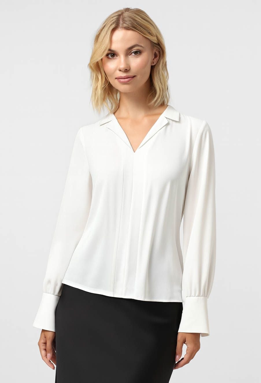 Блузка 5191 молочний креп-шовк 44(р)