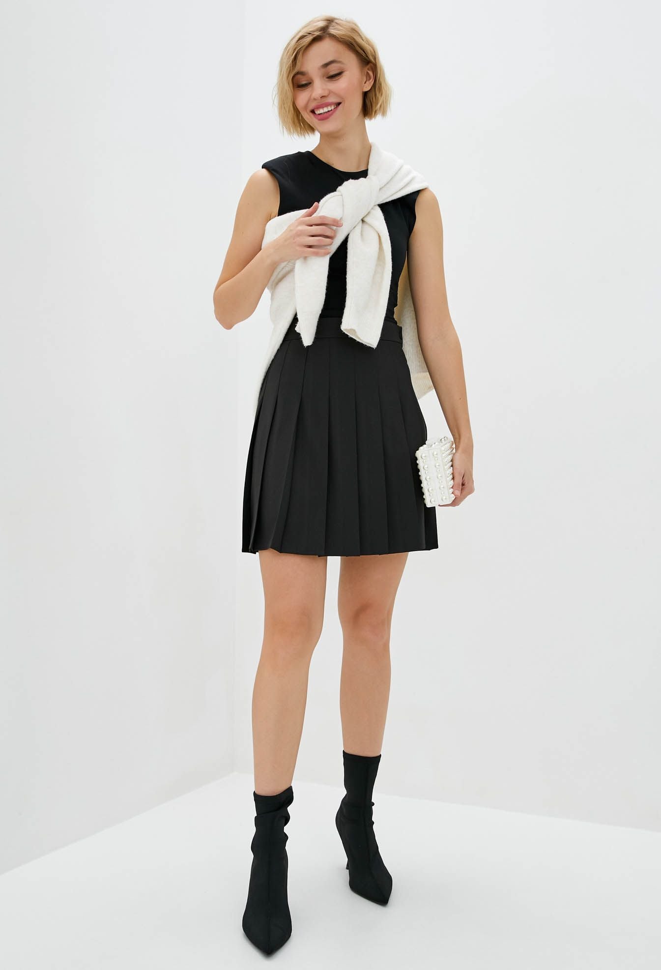 Спідниця 1150-15 чорний костюмка, складка гофре 36(р)