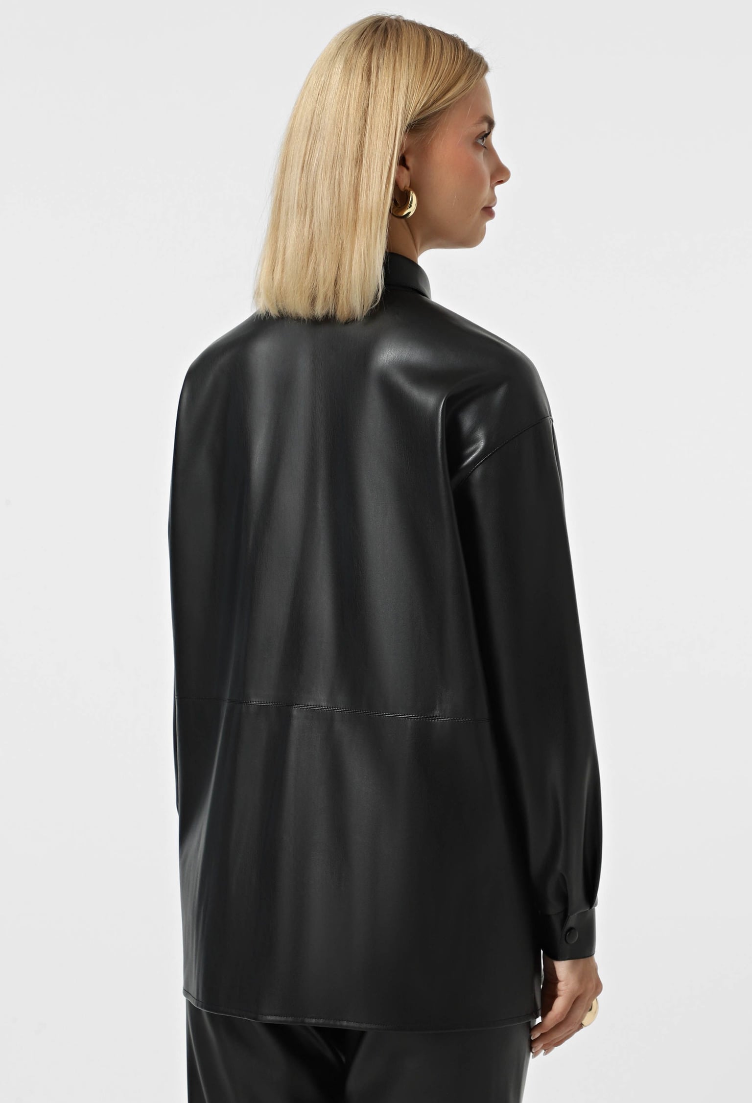 Блузка 5192 чорний шкіра на замші 44(р)