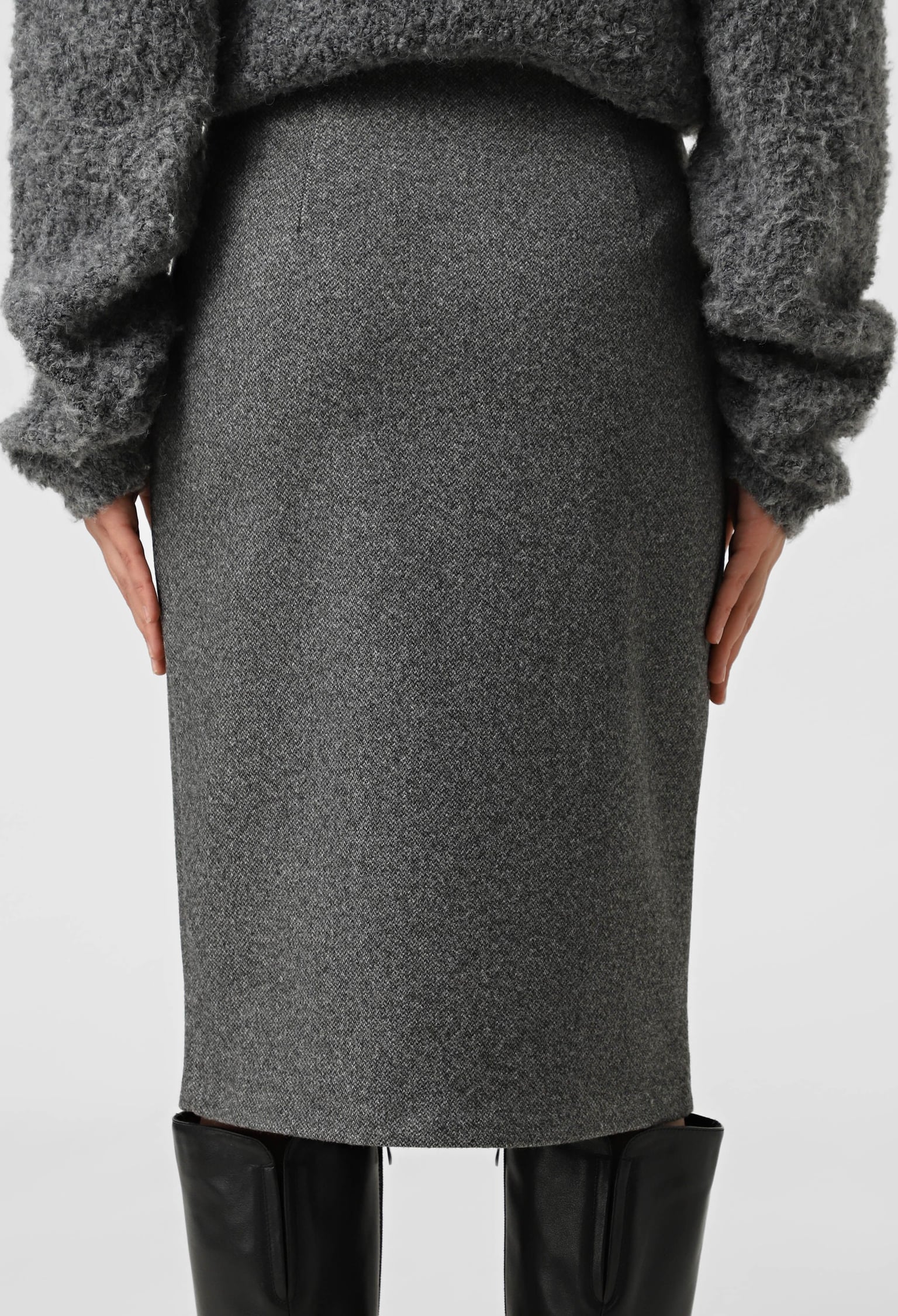 Спідниця 1519 темно-сірий кашемір, дрібна ялинка 46(р)