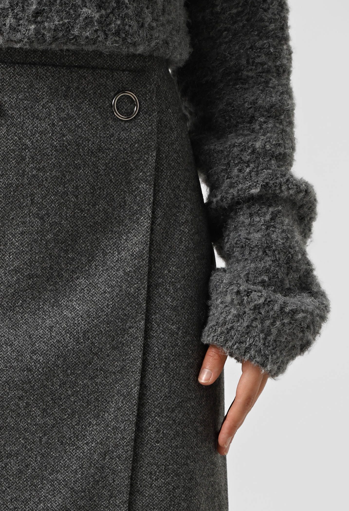 Спідниця 1519 темно-сірий кашемір, дрібна ялинка 46(р)