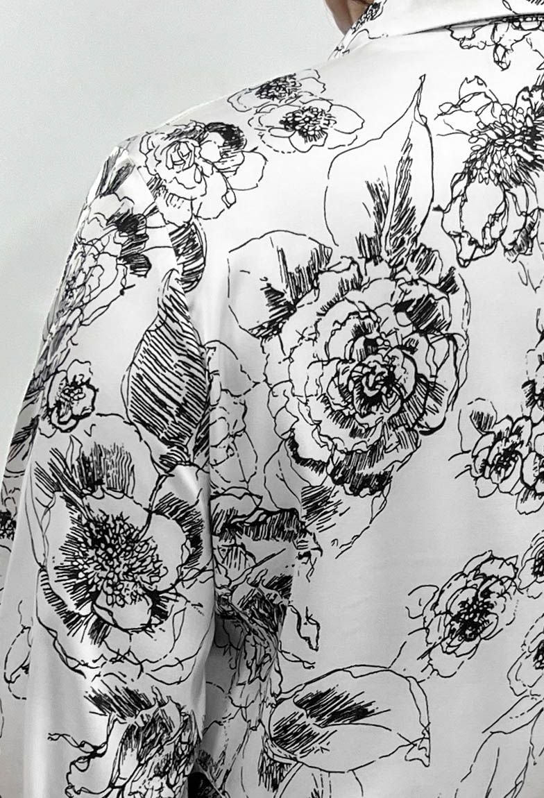 Блузка 5190 білий, принт шовк-армані 46(р)