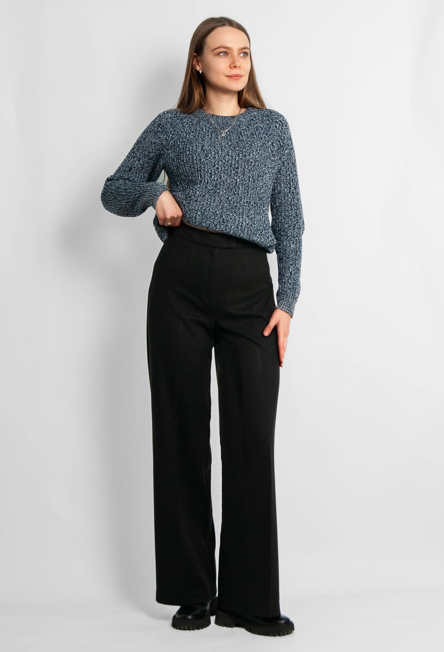 Брюки 9069-4 чорний кашемір 46(р)