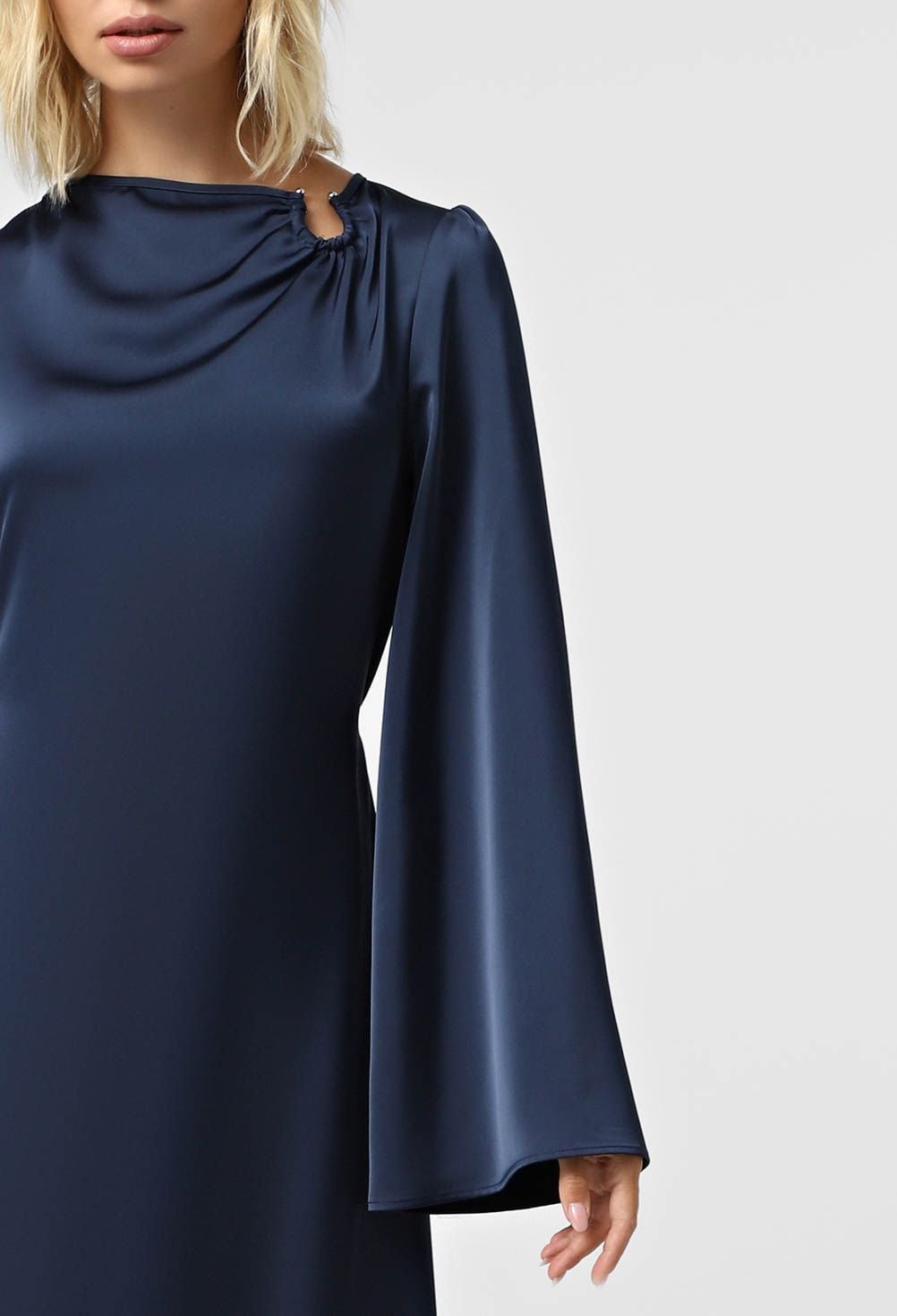 Плаття 7204 лазурно-синій атлас 44(р)