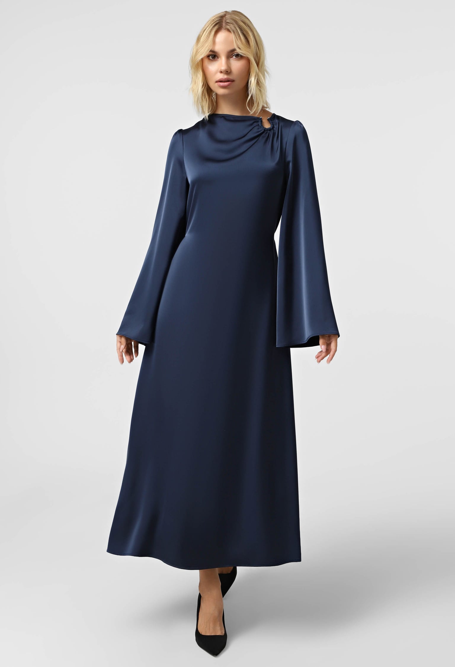 Плаття 7204 лазурно-синій атлас 36(р)