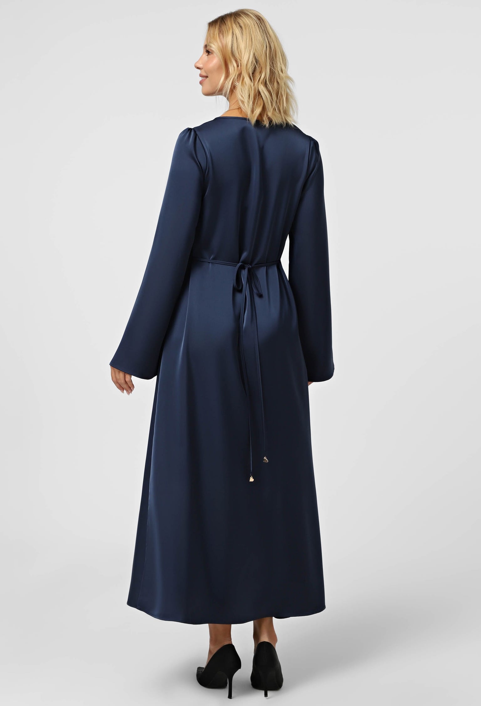 Плаття 7204 лазурно-синій атлас 44(р)