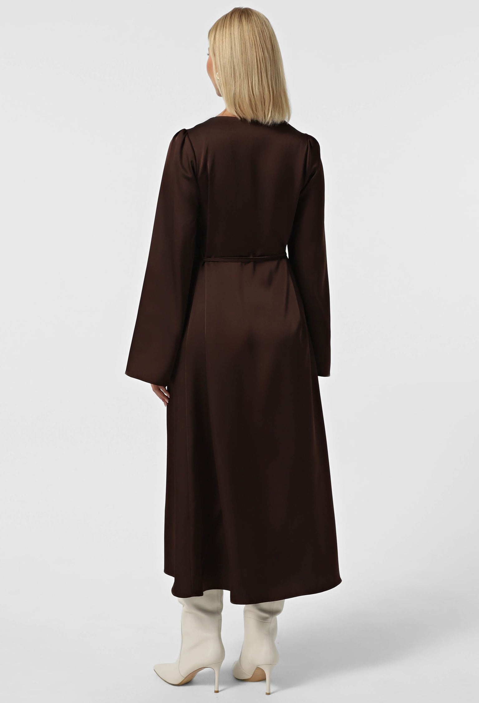 Плаття 7204-1 шоколадний атлас 36(р)