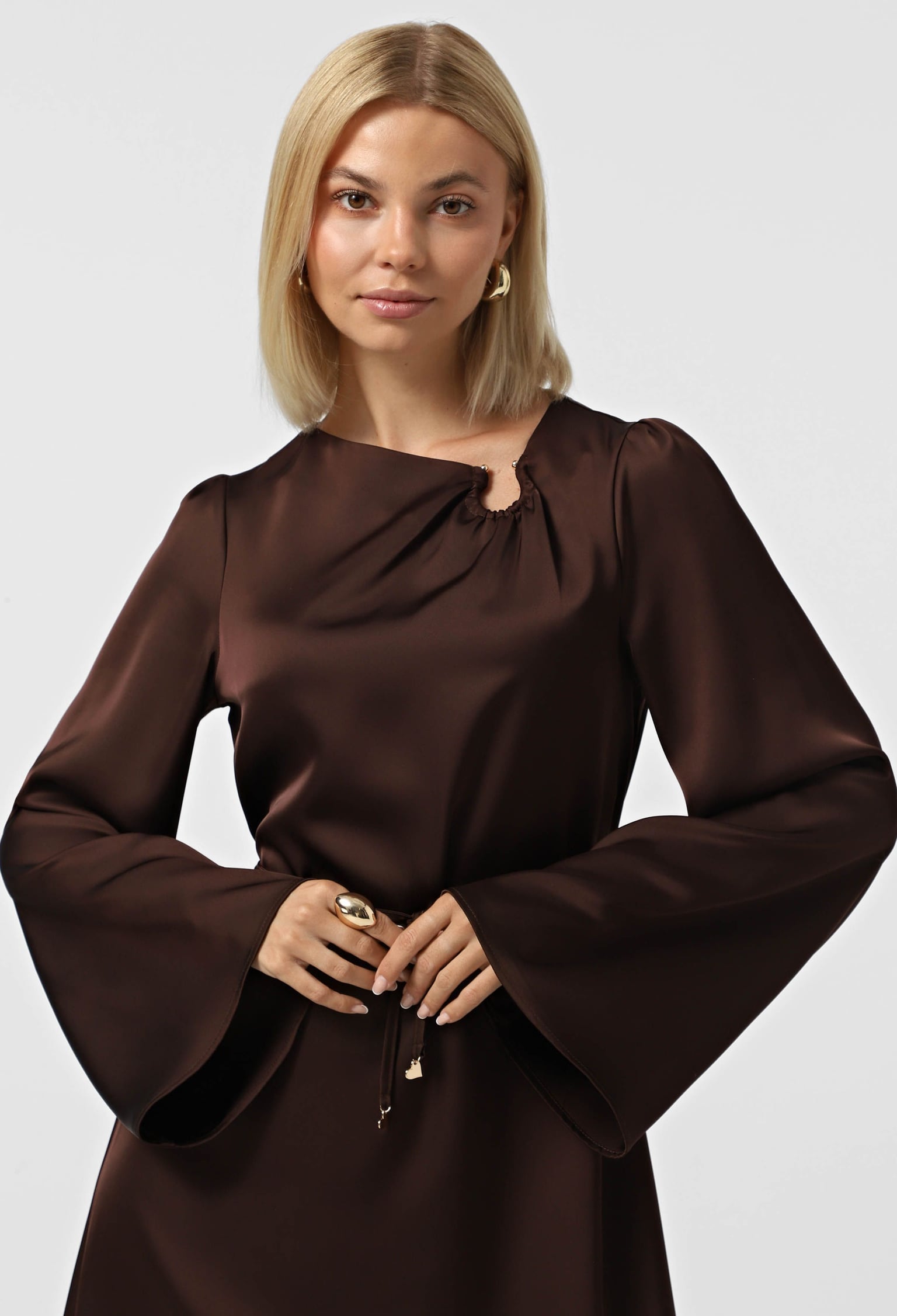 Плаття 7204-1 шоколадний атлас 36(р)