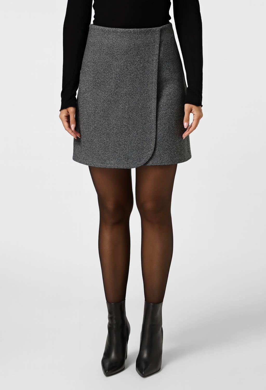 Спідниця 1522 сірий кашемір, дрібна ялинка 36(р)