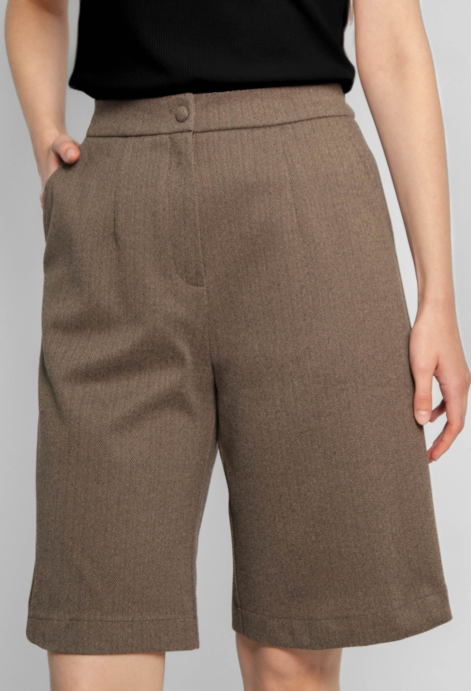 Шорти 9123-1 капучино кашемір, дрібна ялинка 36(р)