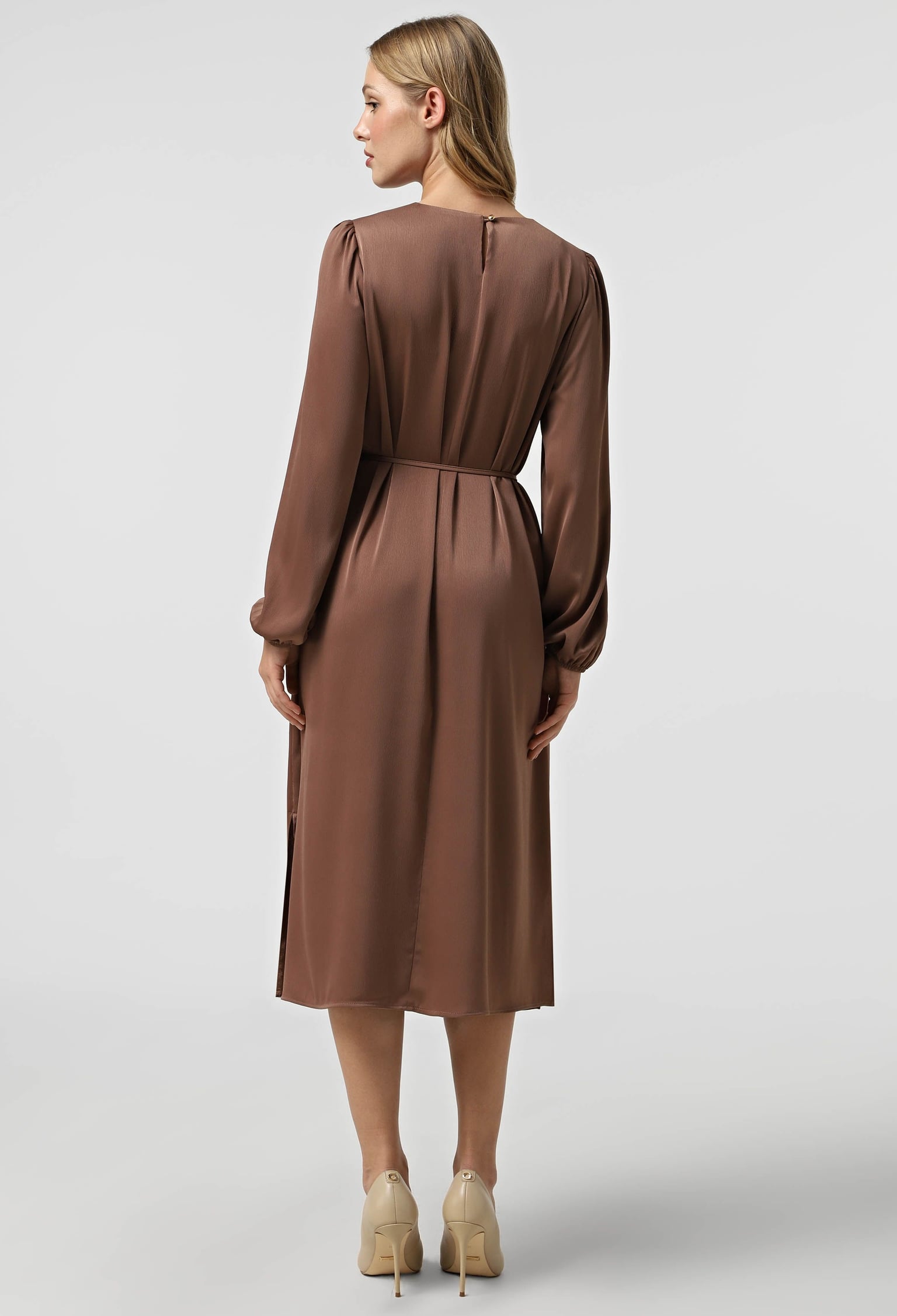 Плаття 7212 молочний шоколад шовк-жатка 40(р)