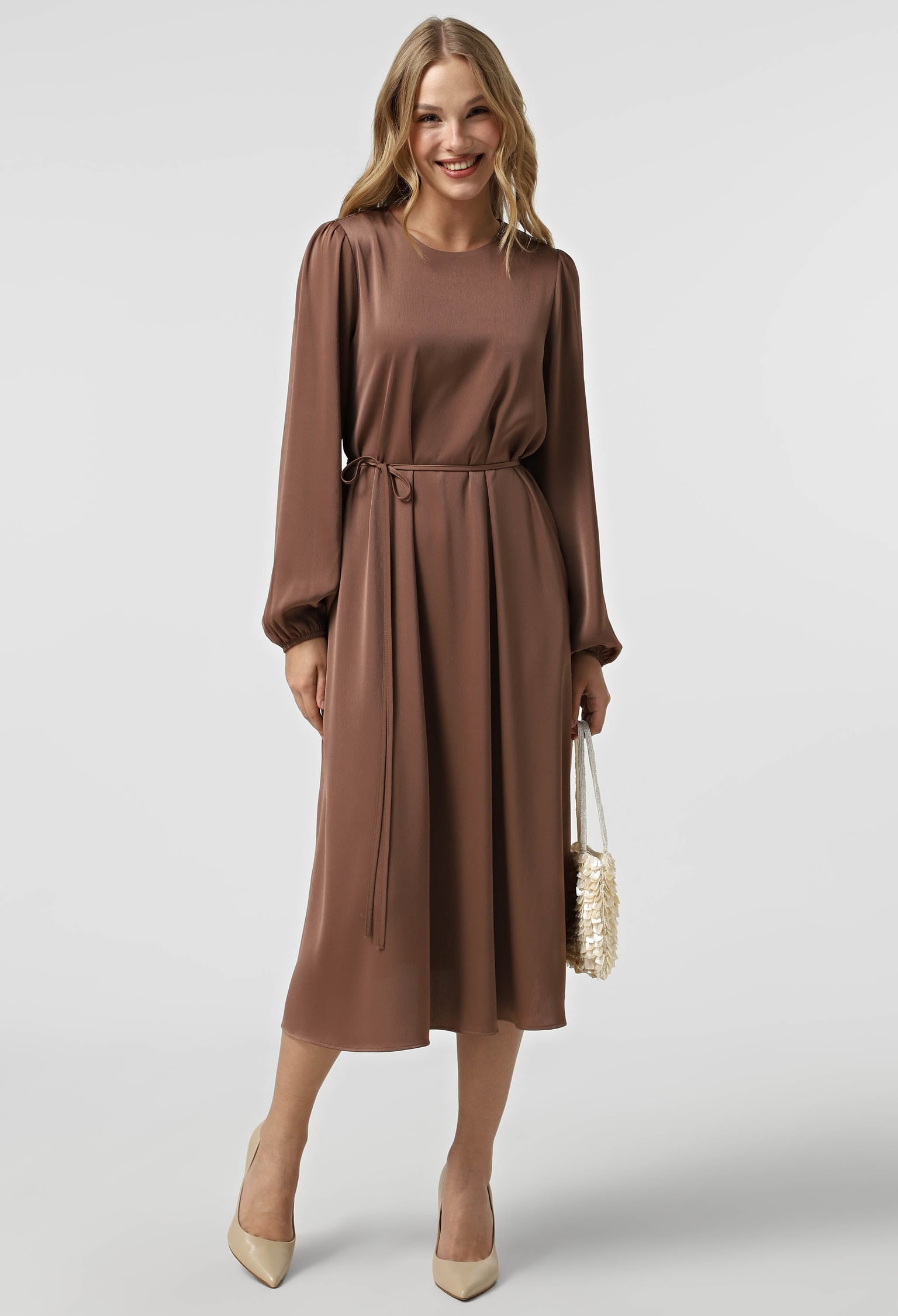 Плаття 7212 молочний шоколад шовк-жатка 40(р)