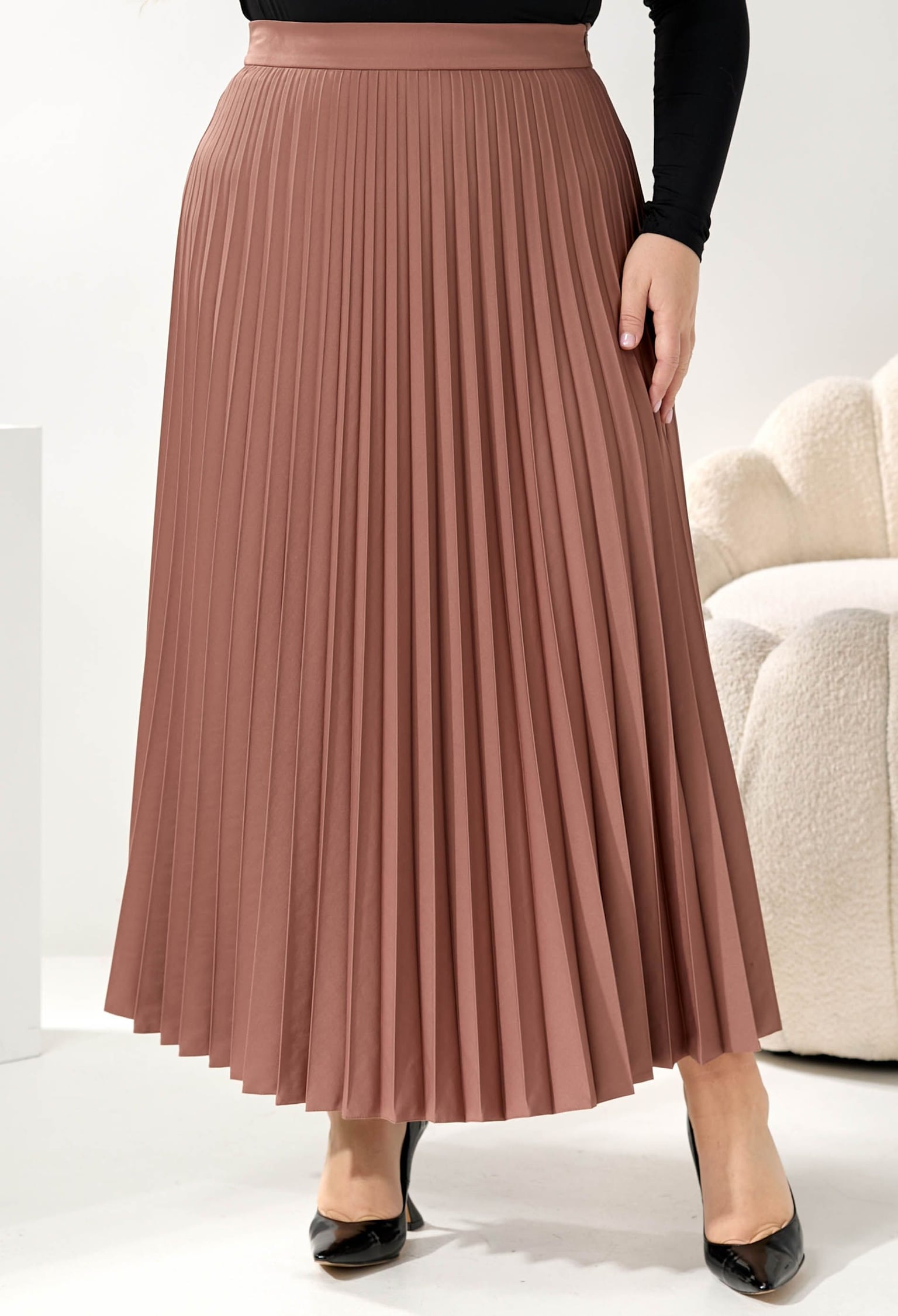 Спідниця 1513-1 капучино, плісе тіар 40(р)