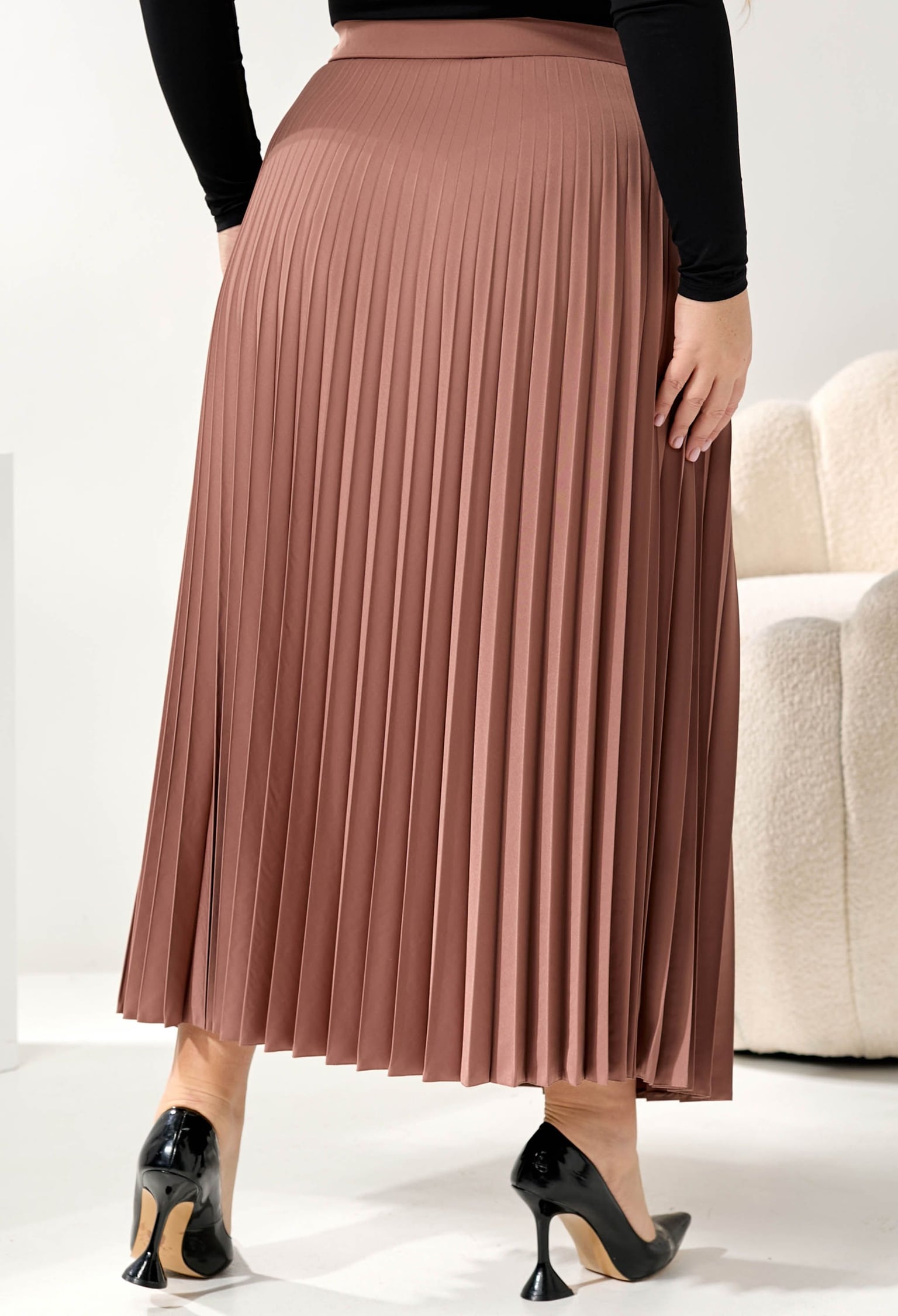Спідниця 1513-1 капучино, плісе тіар 40(р)