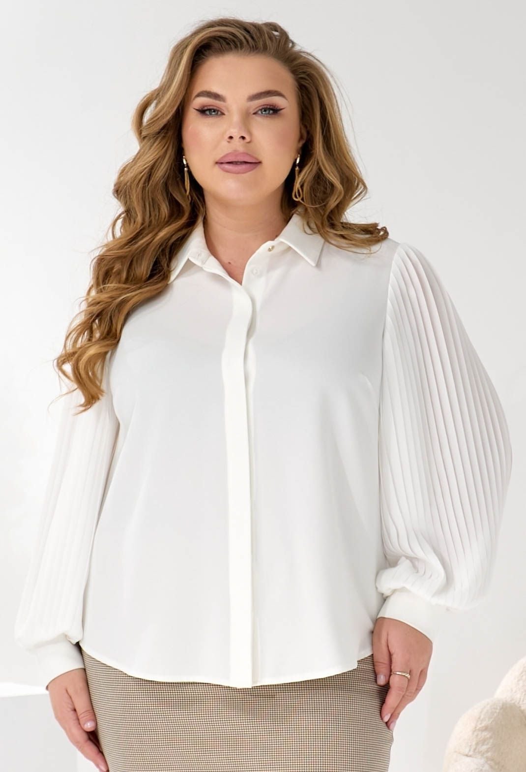 Блузка 5152-1 молочний креп-стрейч 44(р)