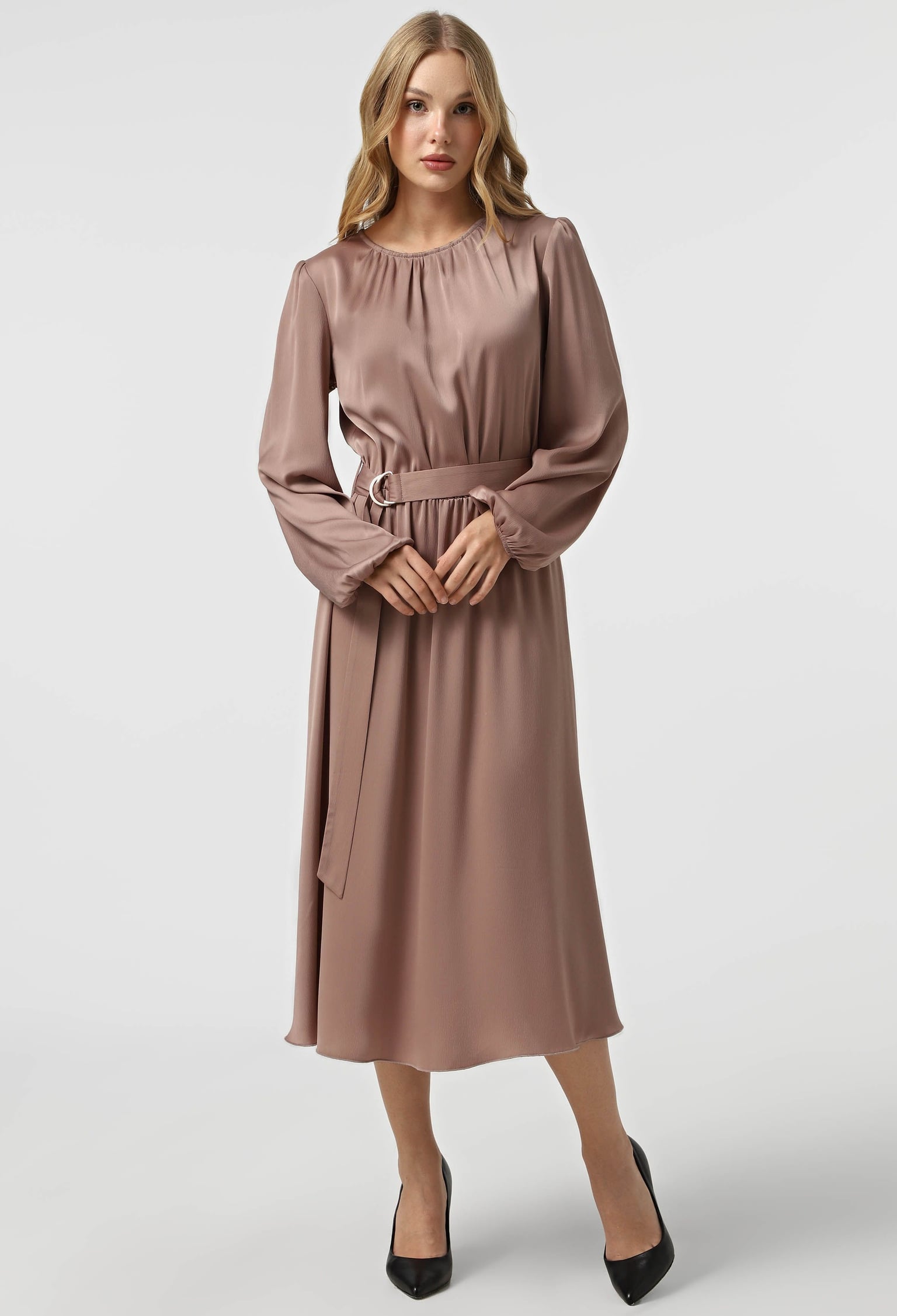 Плаття 7199-2 какао шовк-жатка 38(р)