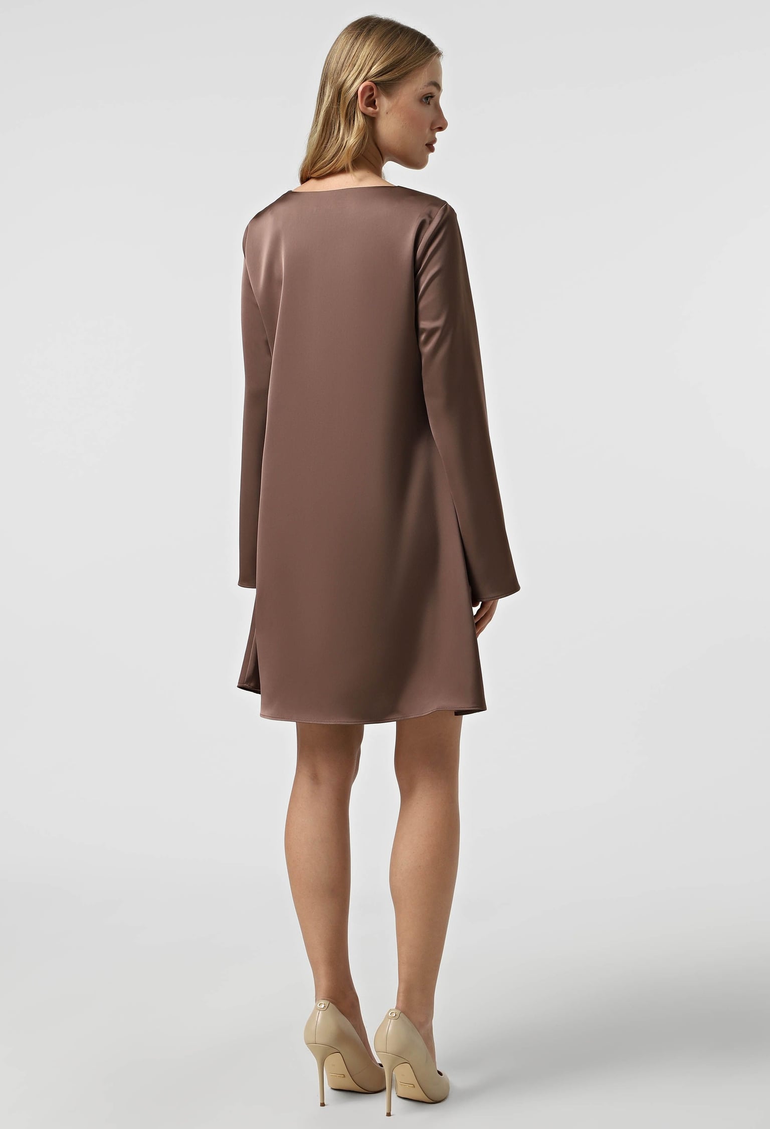 Плаття 7211-1 молочний шоколад атлас 36(р)