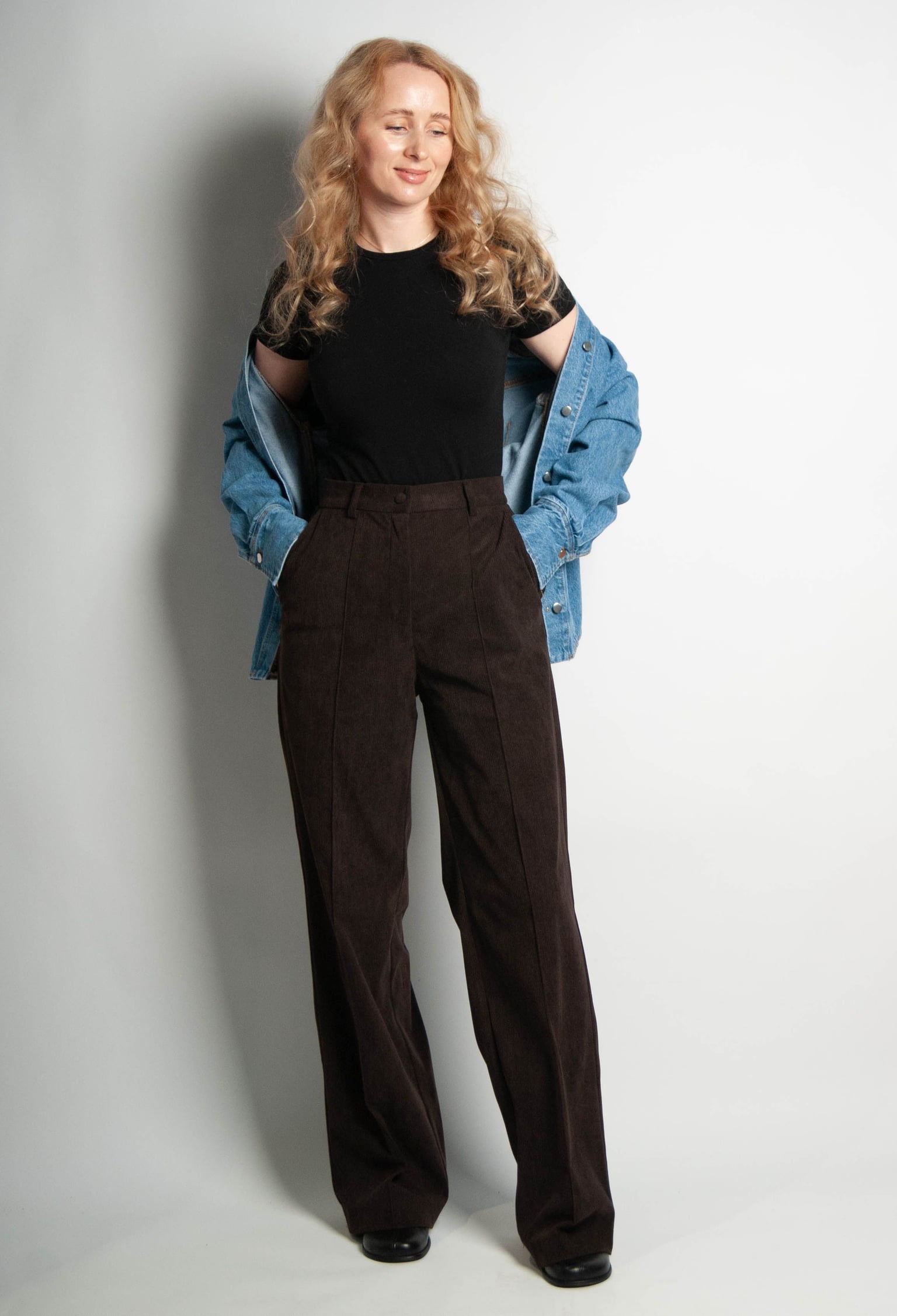 Брюки 9015-11 шоколадний вельвет 36(р)