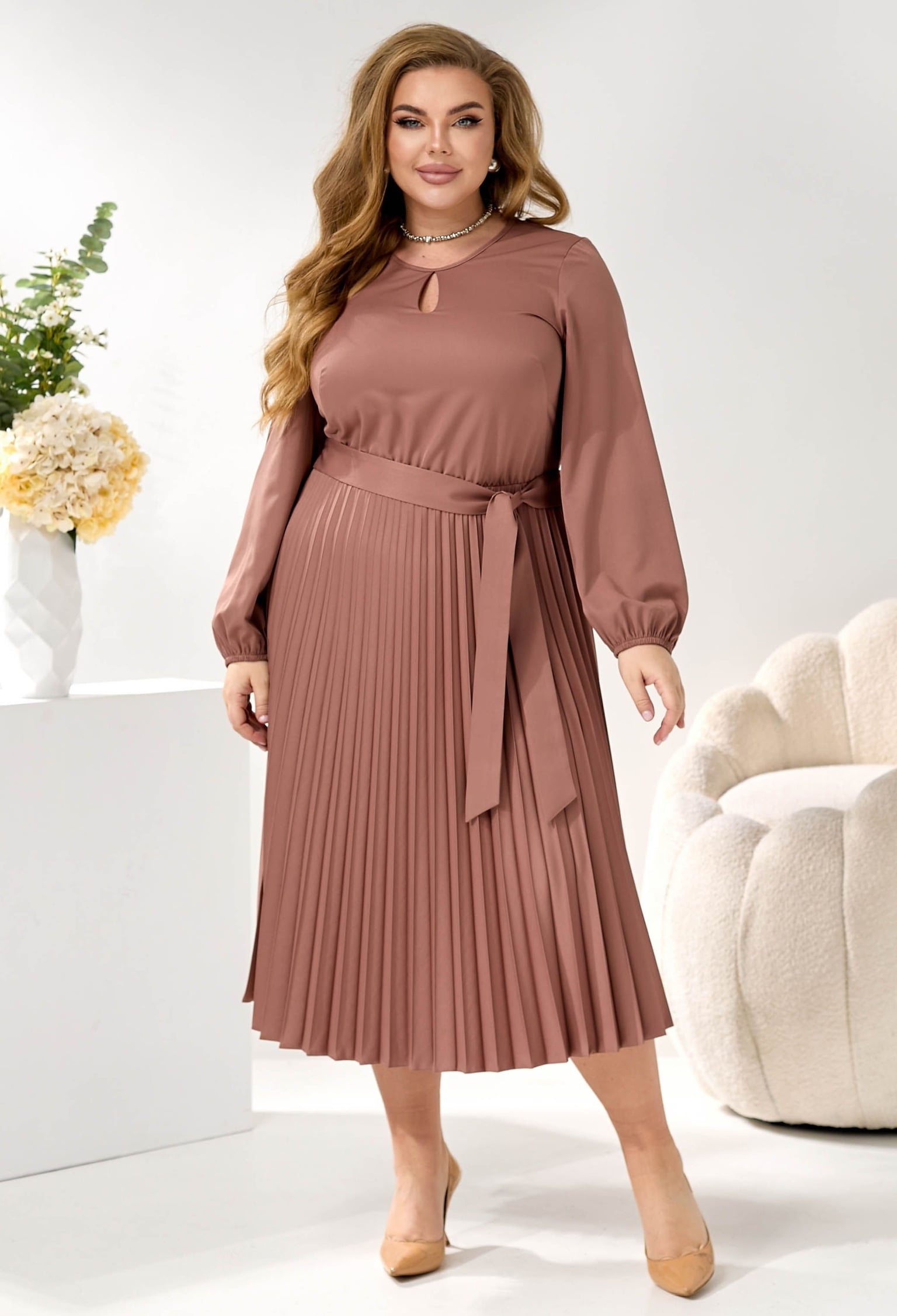 Плаття 7070-7 капучино тіар 50(р)