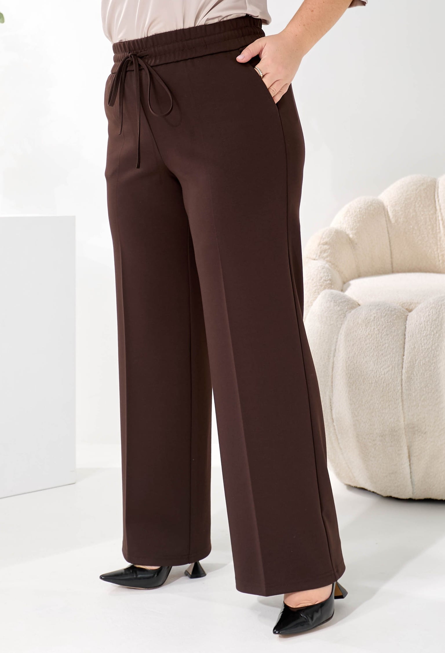 Брюки 9105-2 шоколадний трикотаж 46(р)